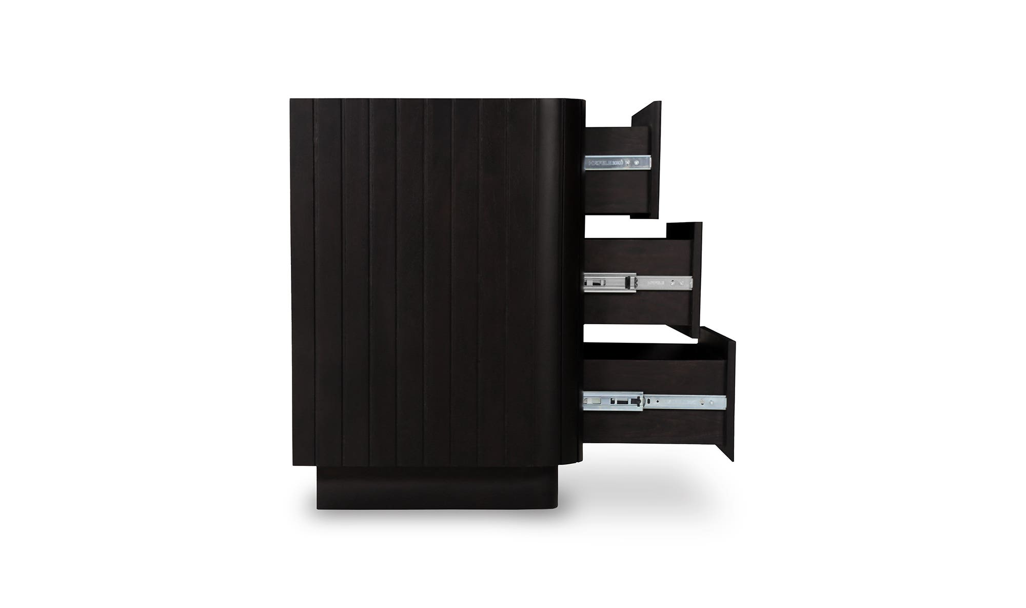 Moe's Povera Contemporary 3-Drawer Nightstand - Black