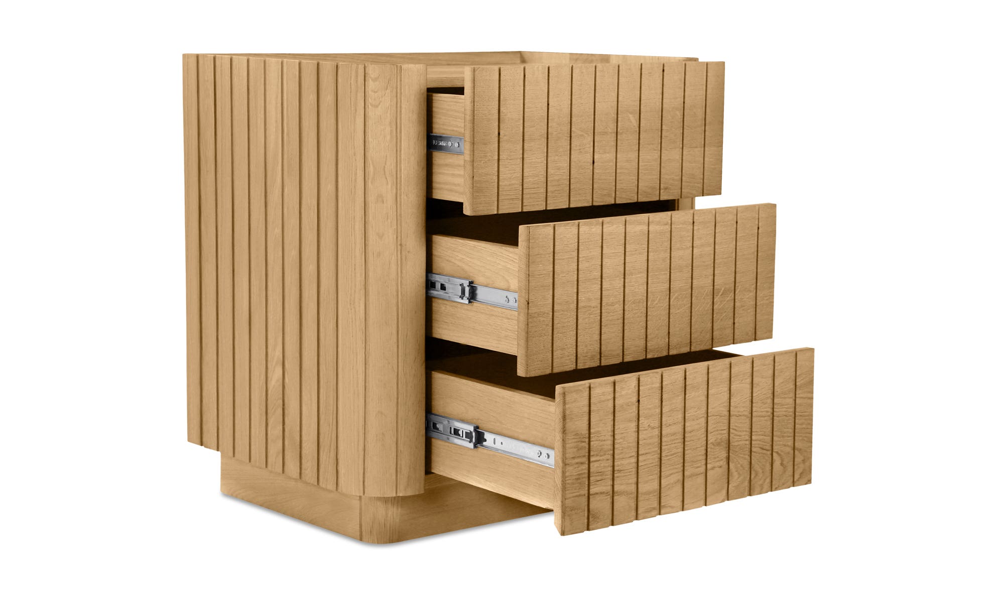 Moe's Povera Contemporary 3-Drawer Nightstand - Oak