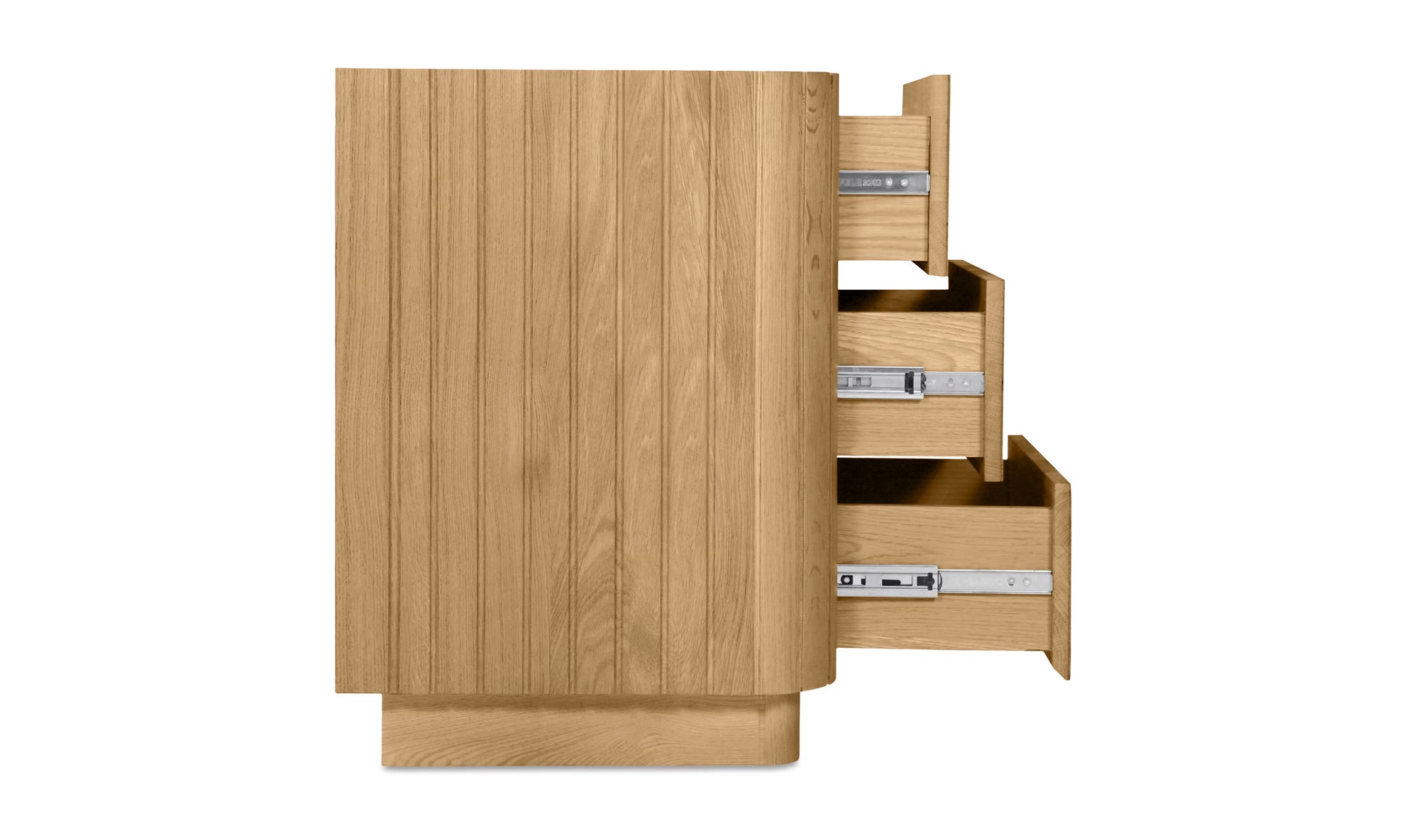 Moe's Povera Contemporary 3-Drawer Nightstand - Oak