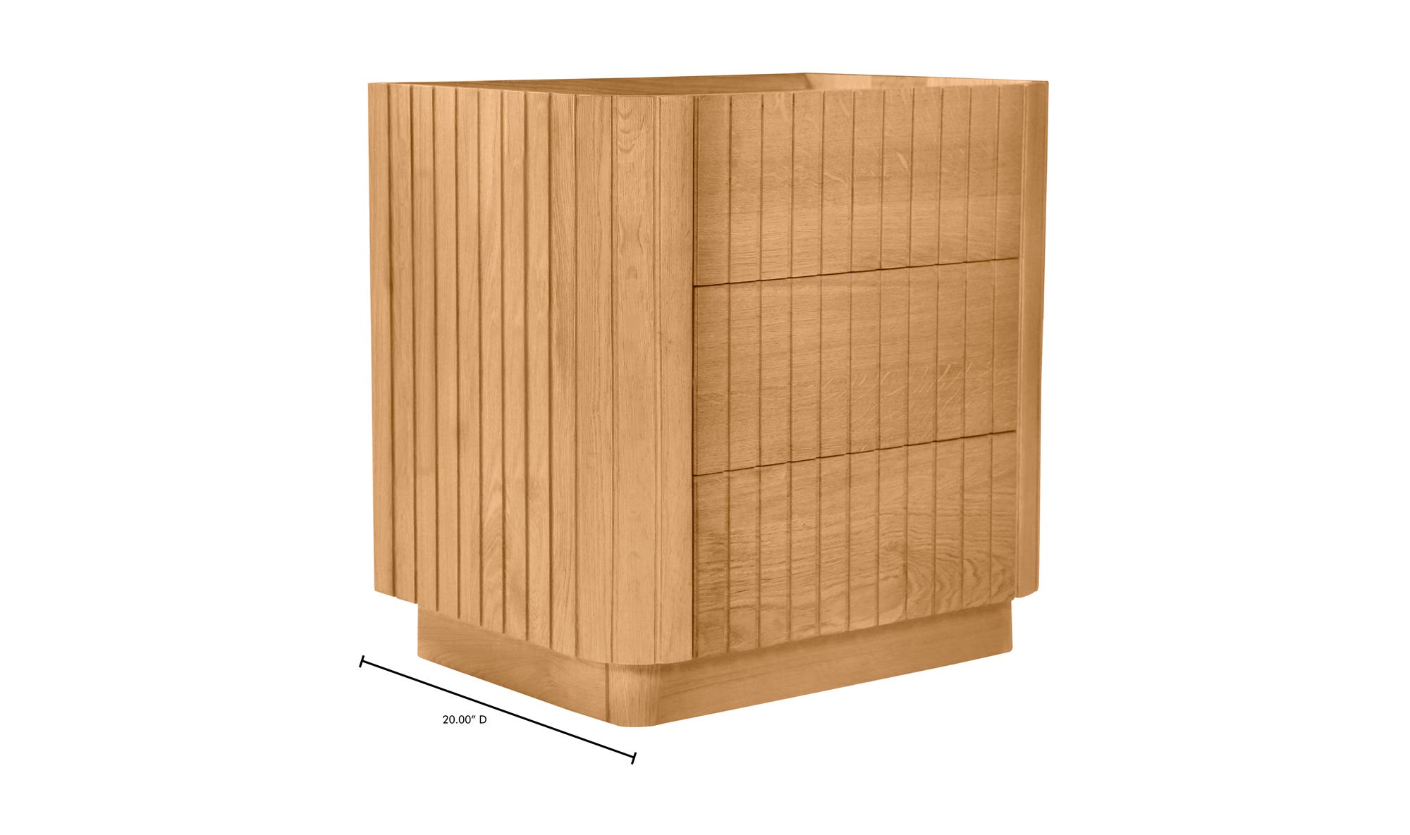 Moe's Povera Contemporary 3-Drawer Nightstand - Oak