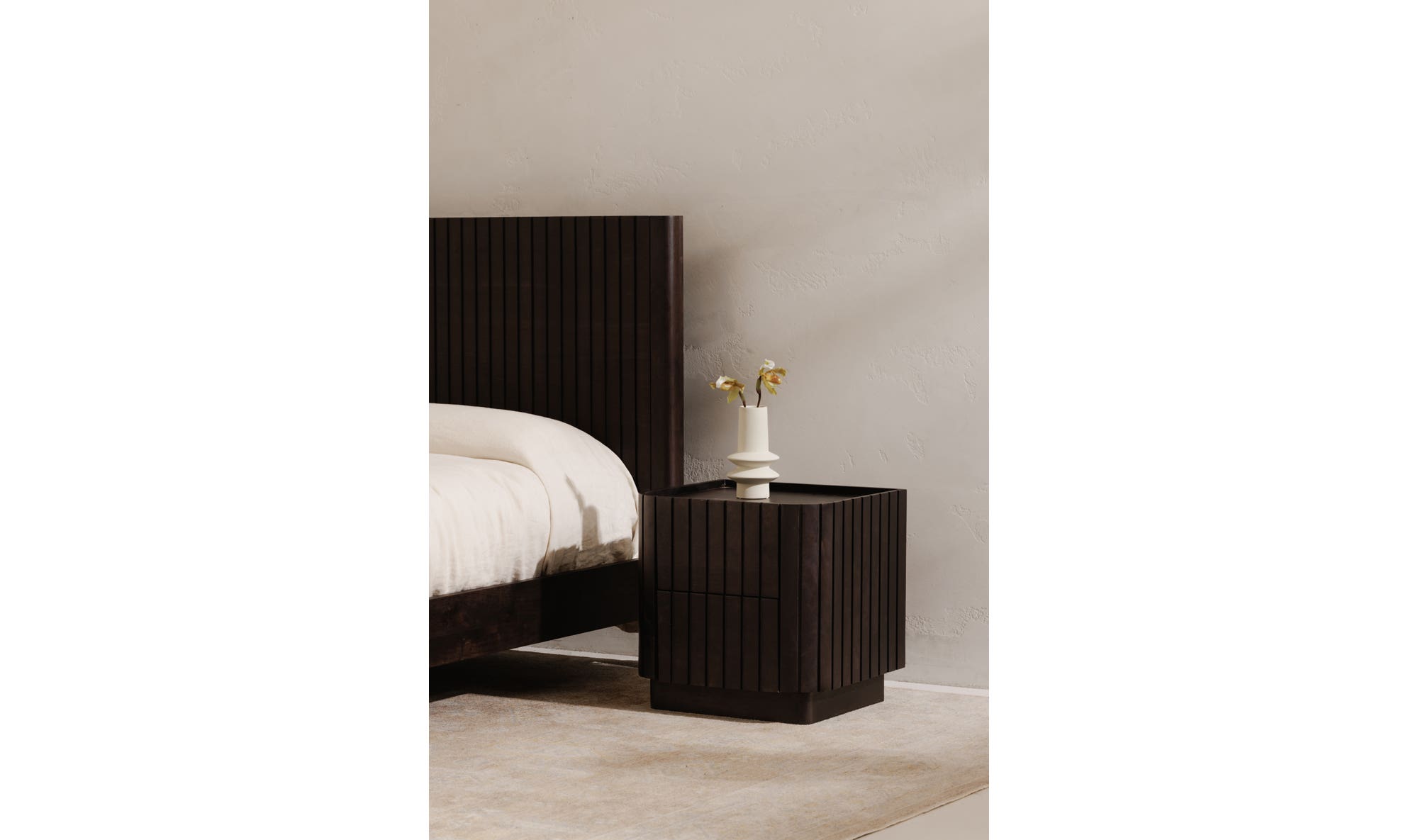 Moe's Povera Contemporary 2-Drawer Nightstand - Black