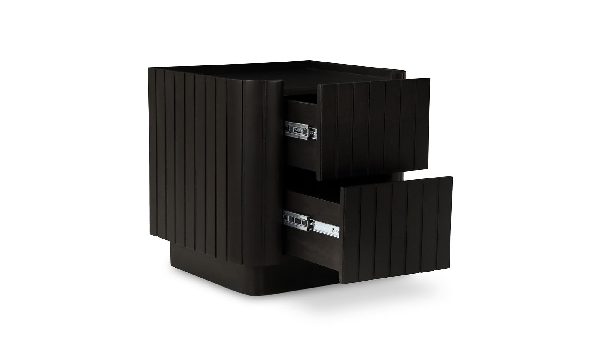 Moe's Povera Contemporary 2-Drawer Nightstand - Black