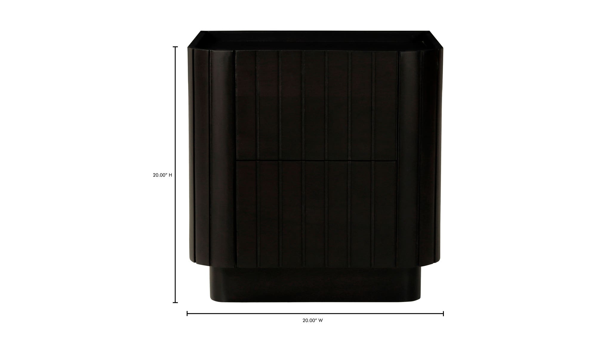 Moe's Povera Contemporary 2-Drawer Nightstand - Black
