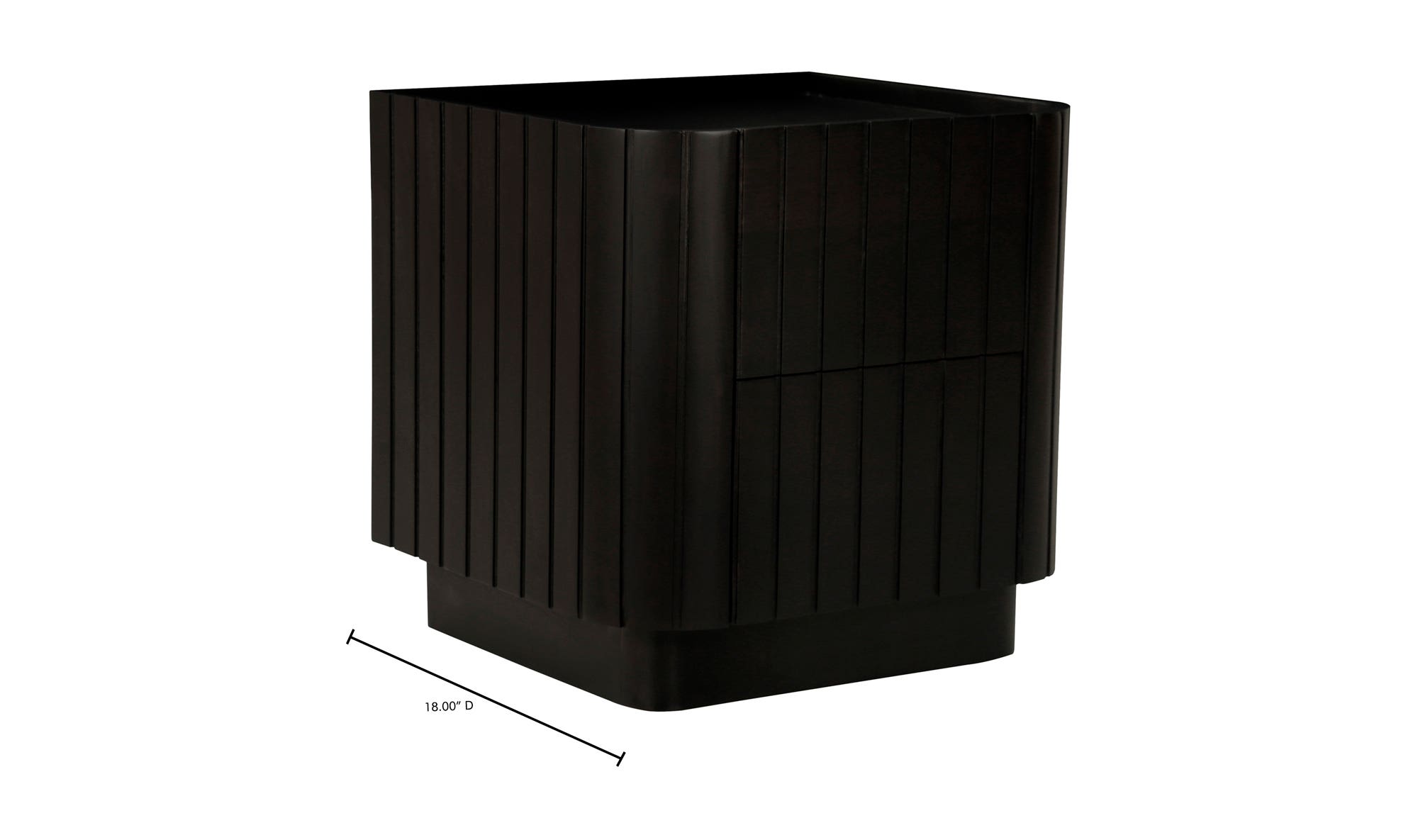 Moe's Povera Contemporary 2-Drawer Nightstand - Black
