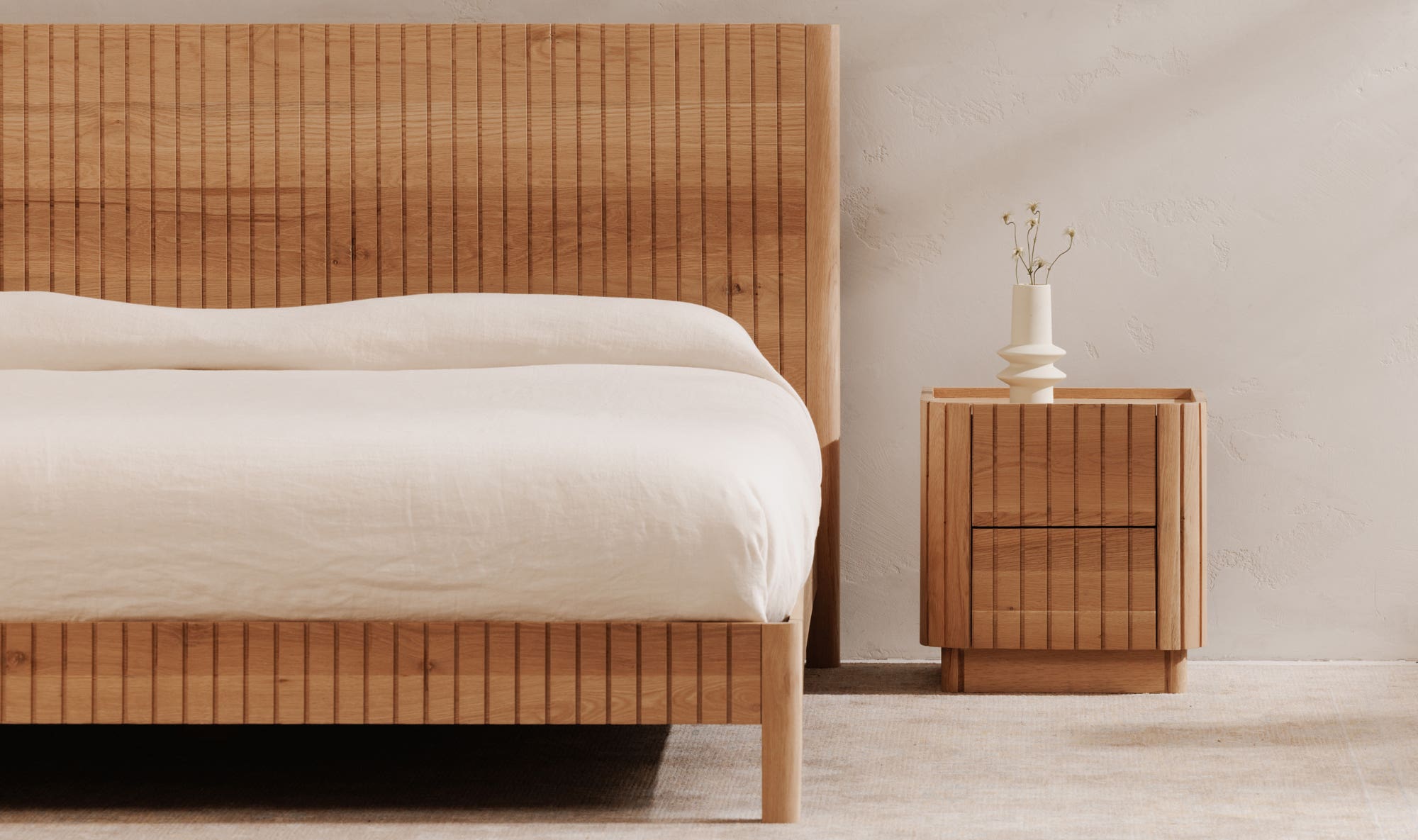 Moe's Povera Contemporary 2-Drawer Nightstand - Oak