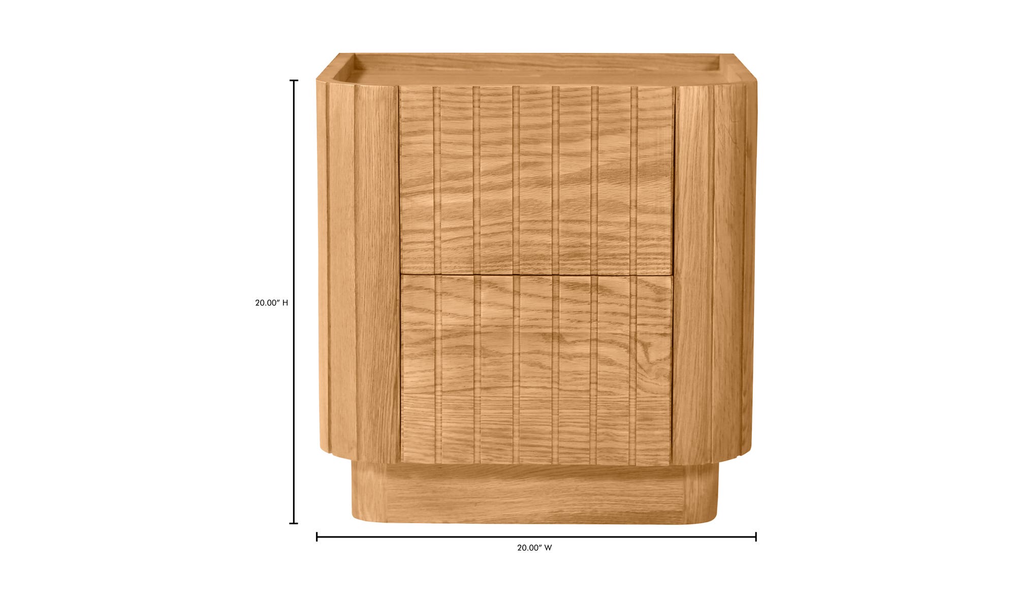 Moe's Povera Contemporary 2-Drawer Nightstand - Oak