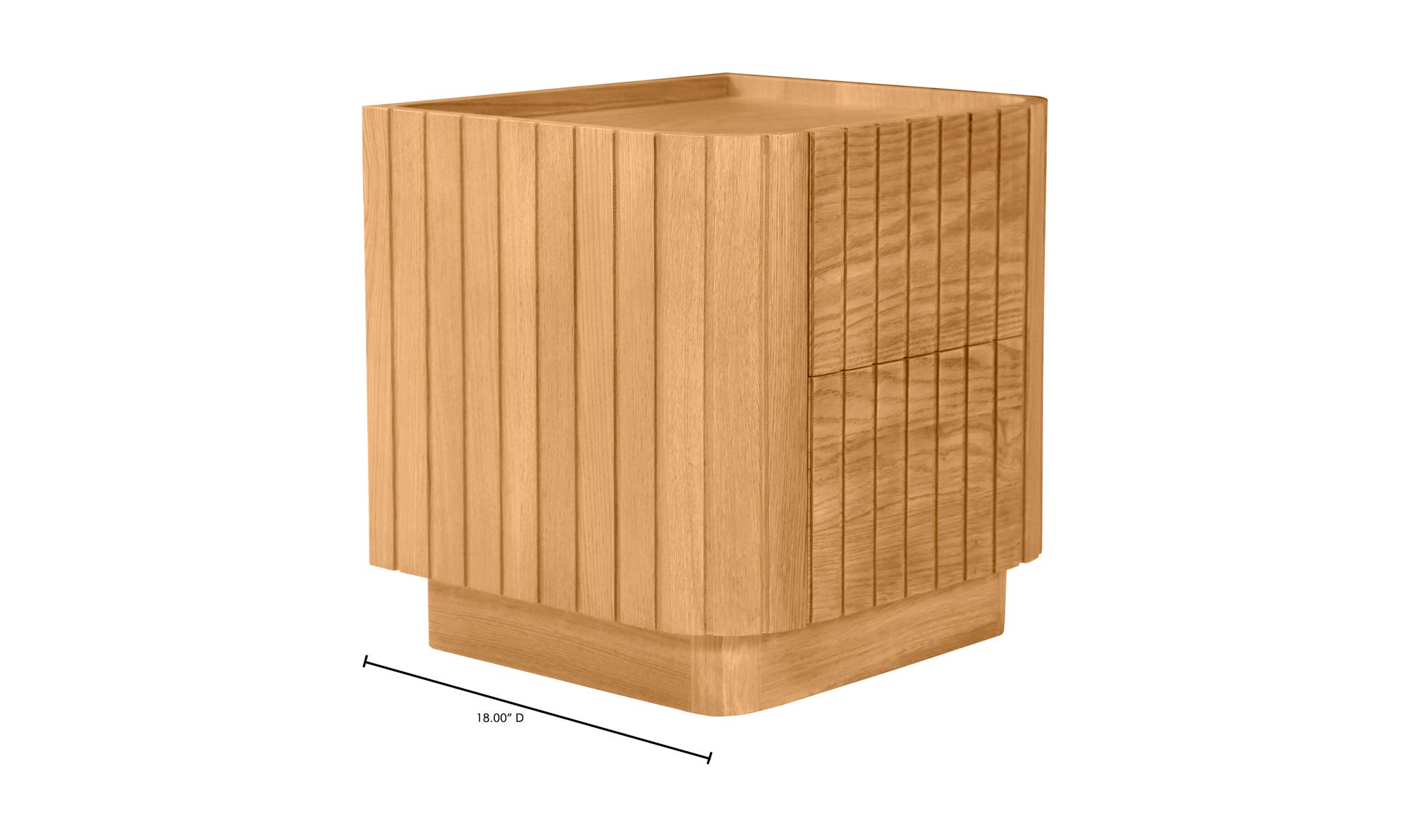 Moe's Povera Contemporary 2-Drawer Nightstand - Oak