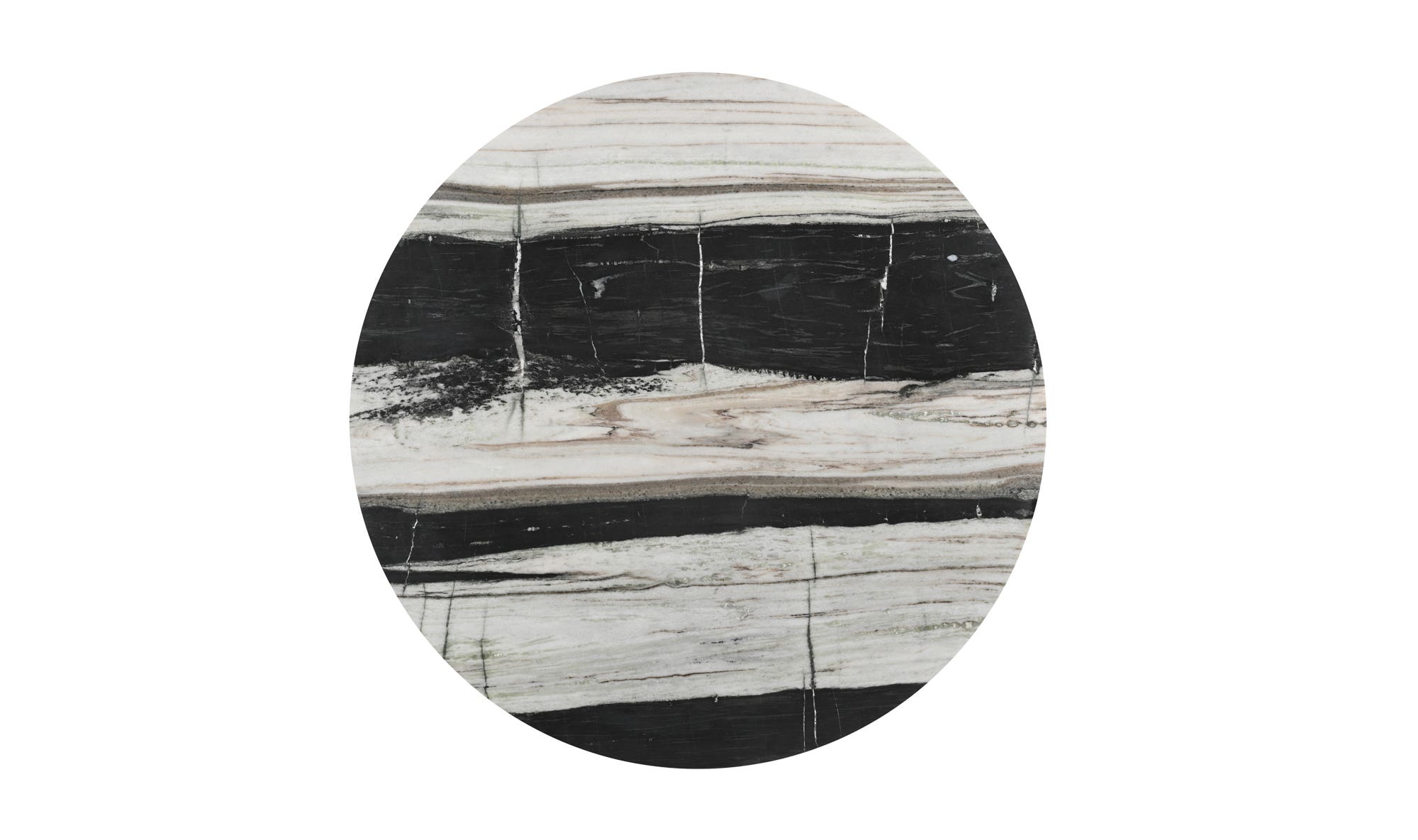 Moe's Celia Contemporary Round Dining Table - Panda Marble