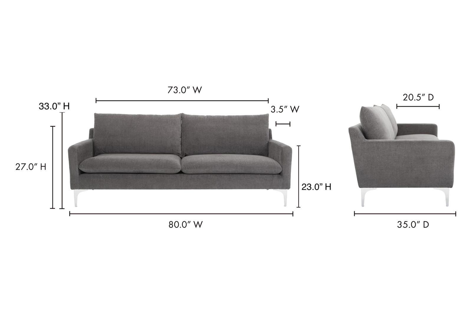 Moe's Paris Sofa - Black
