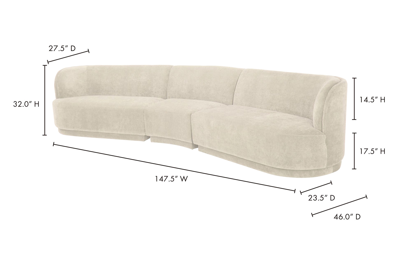 Moe's Yoon Compass Modular Sectional - Sweet Cream
