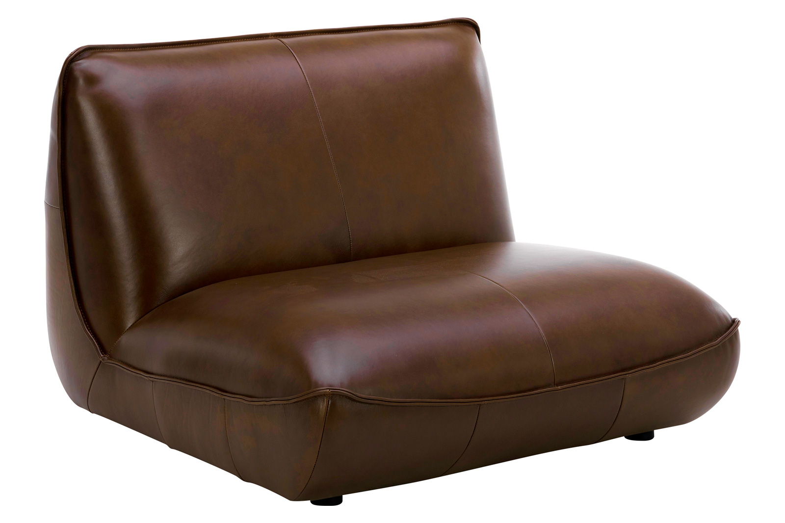 Moe's Zeppelin Leather Slipper Chair - Brown