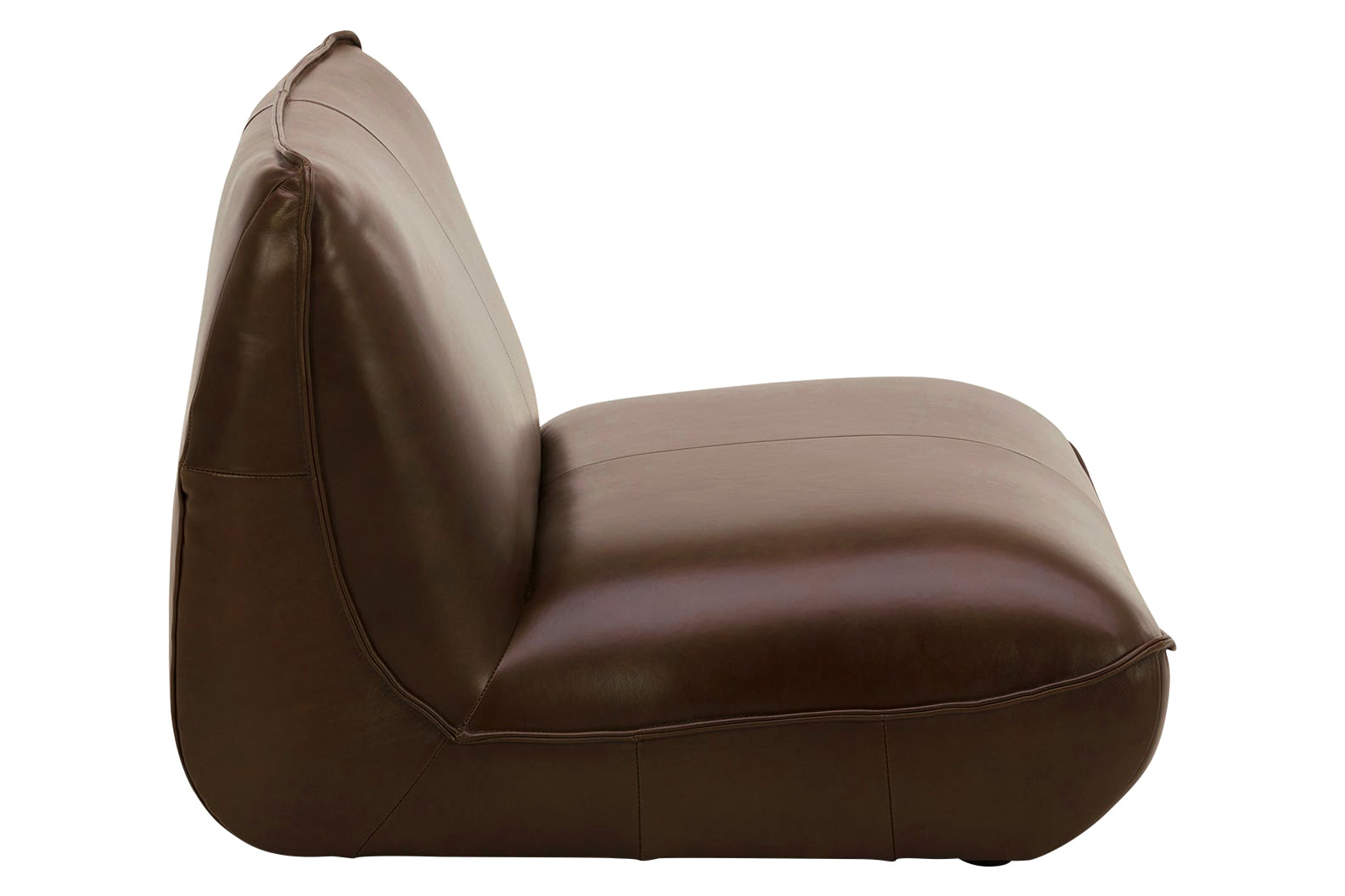 Moe's Zeppelin Leather Slipper Chair - Brown