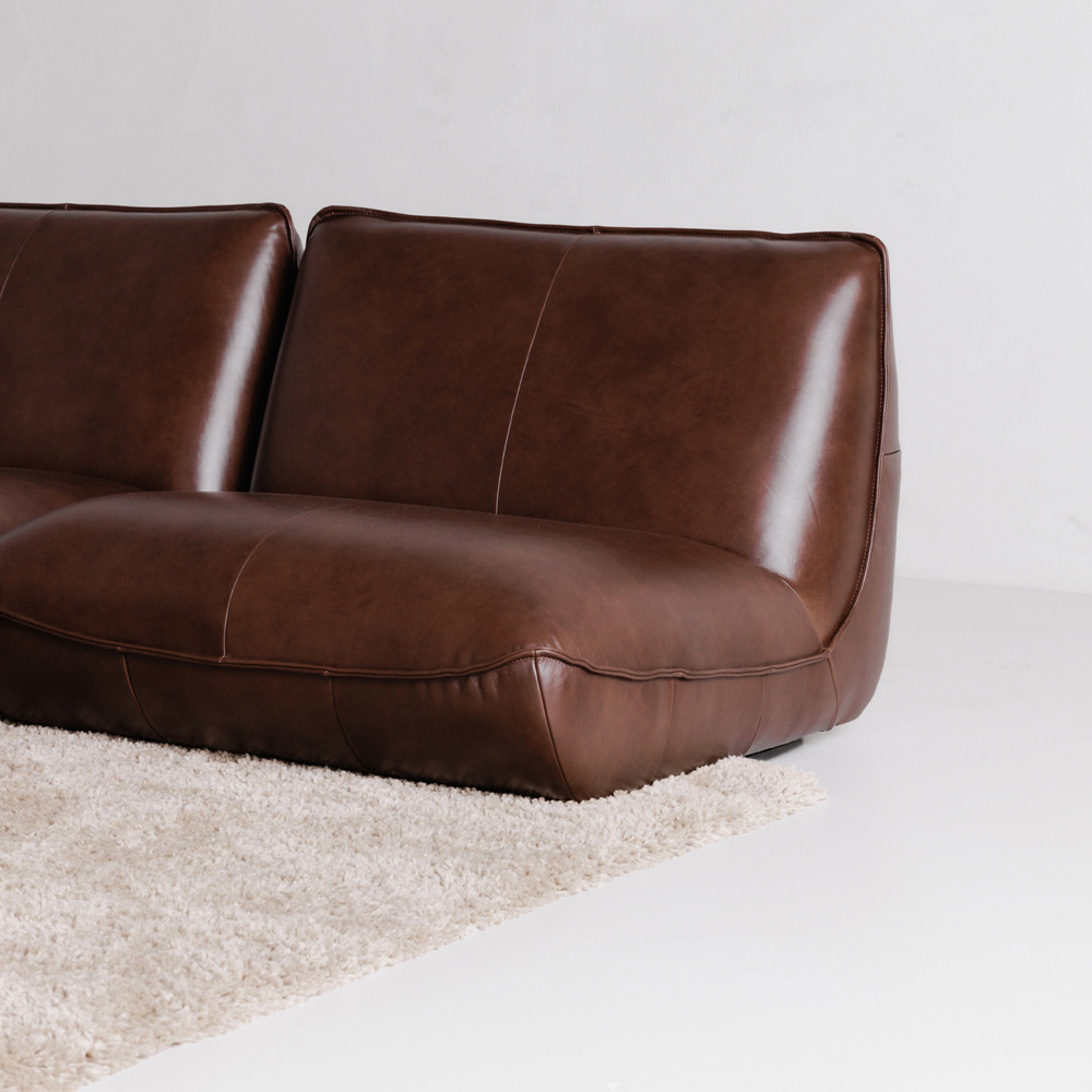 Moe's Zeppelin Leather Slipper Chair - Brown
