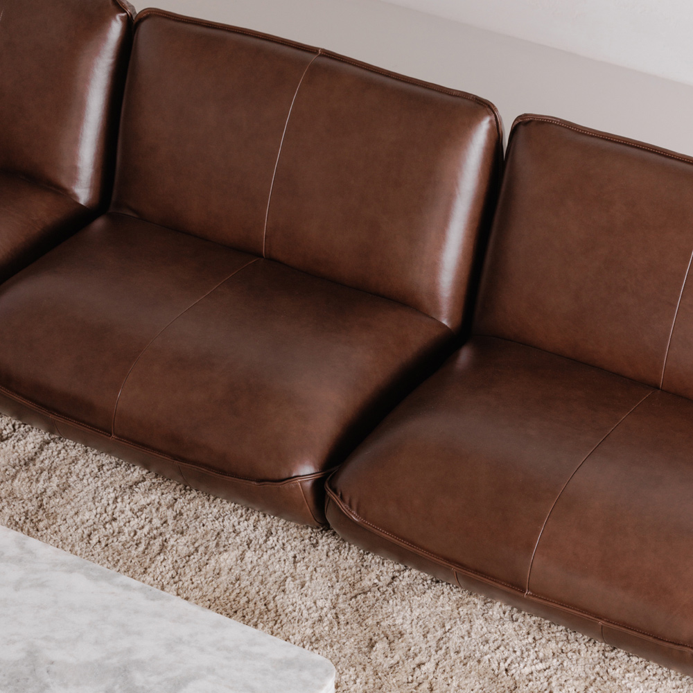 Moe's Zeppelin Leather Slipper Chair - Brown
