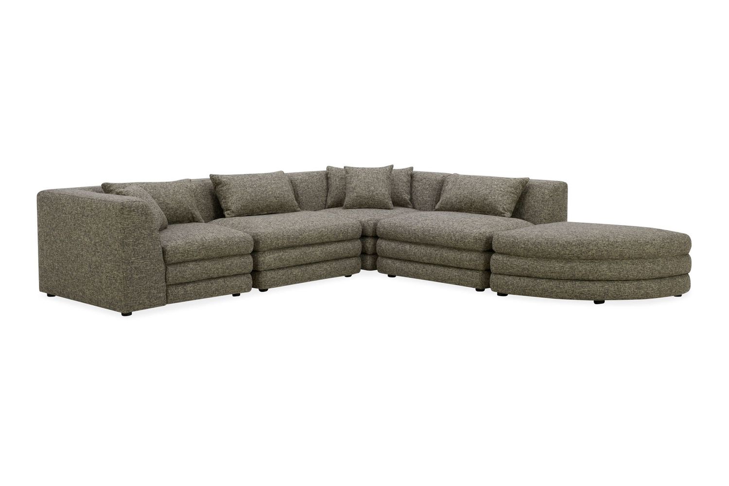 Moe's Lowtide Contemporary Modular Sectional - Stone Tweed, Small