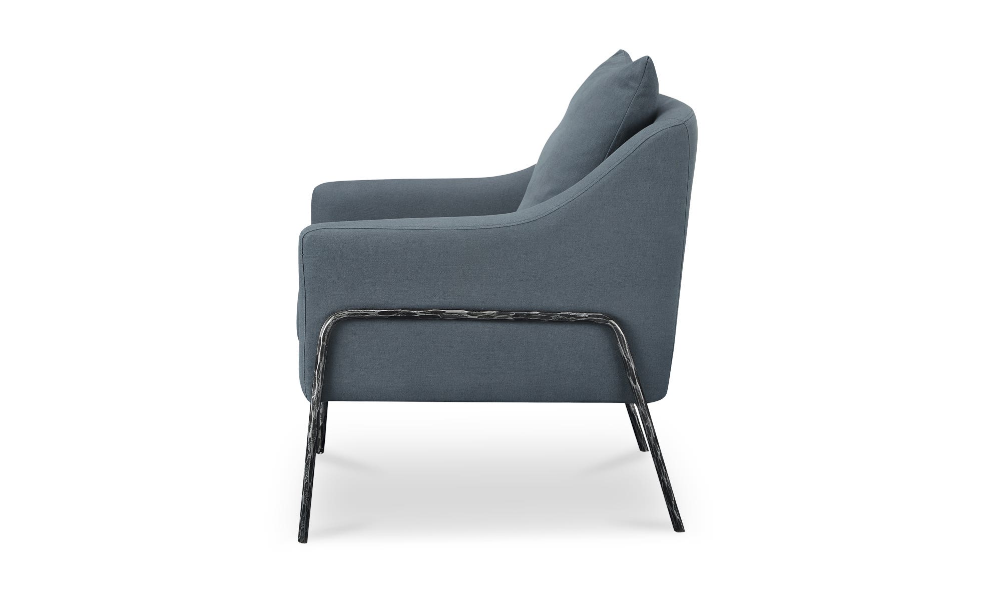 Moe's Archer Rustic Accent Chair - Slate Blue Linen Blend