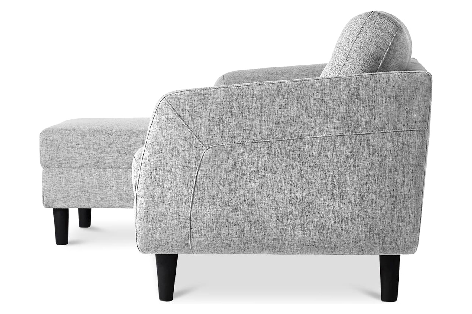 Moe's Belagio Sofa Bed With Chaise - Light Gray, Left Facing