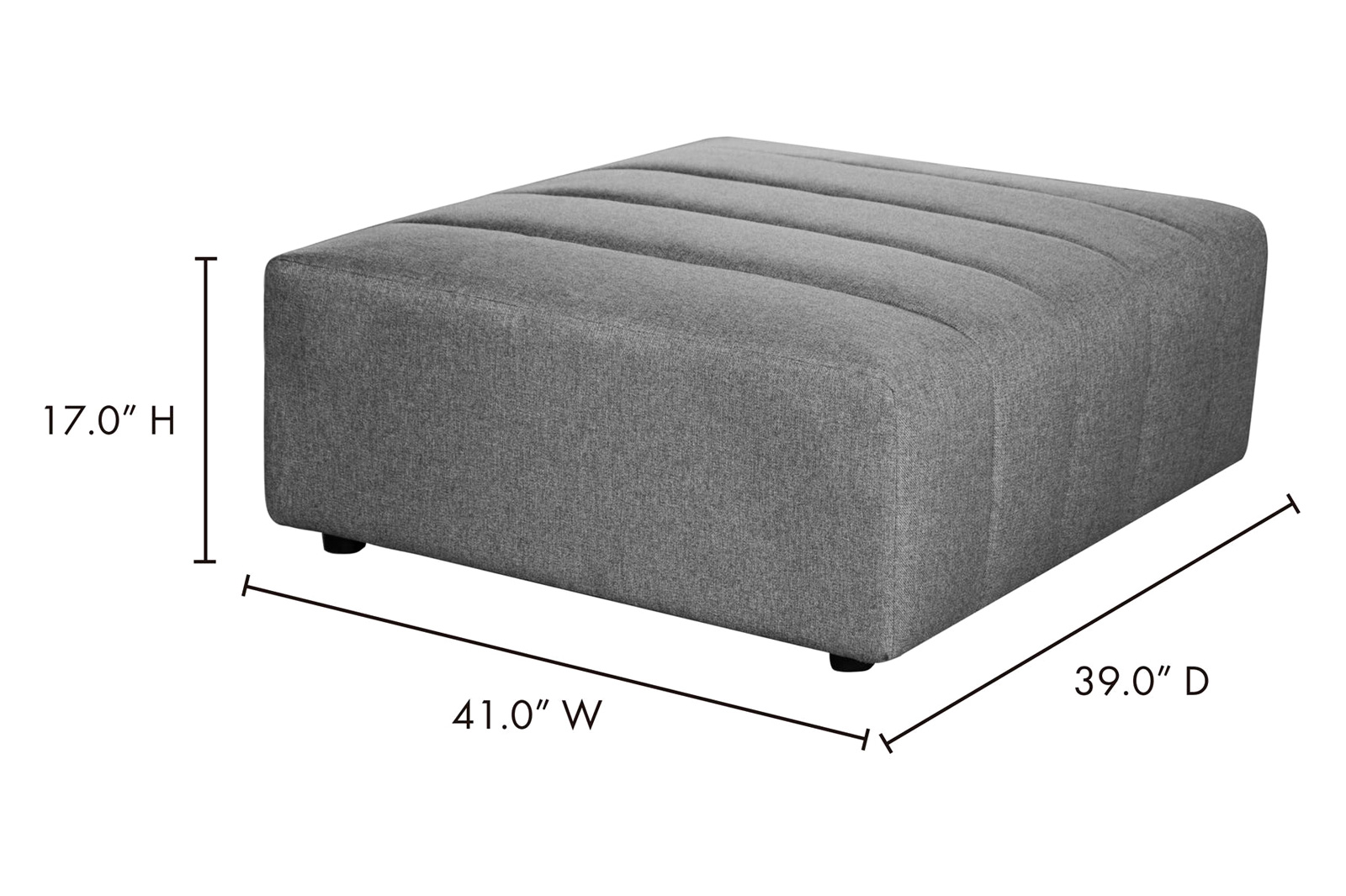 Moe's Lyric Ottoman - Gray