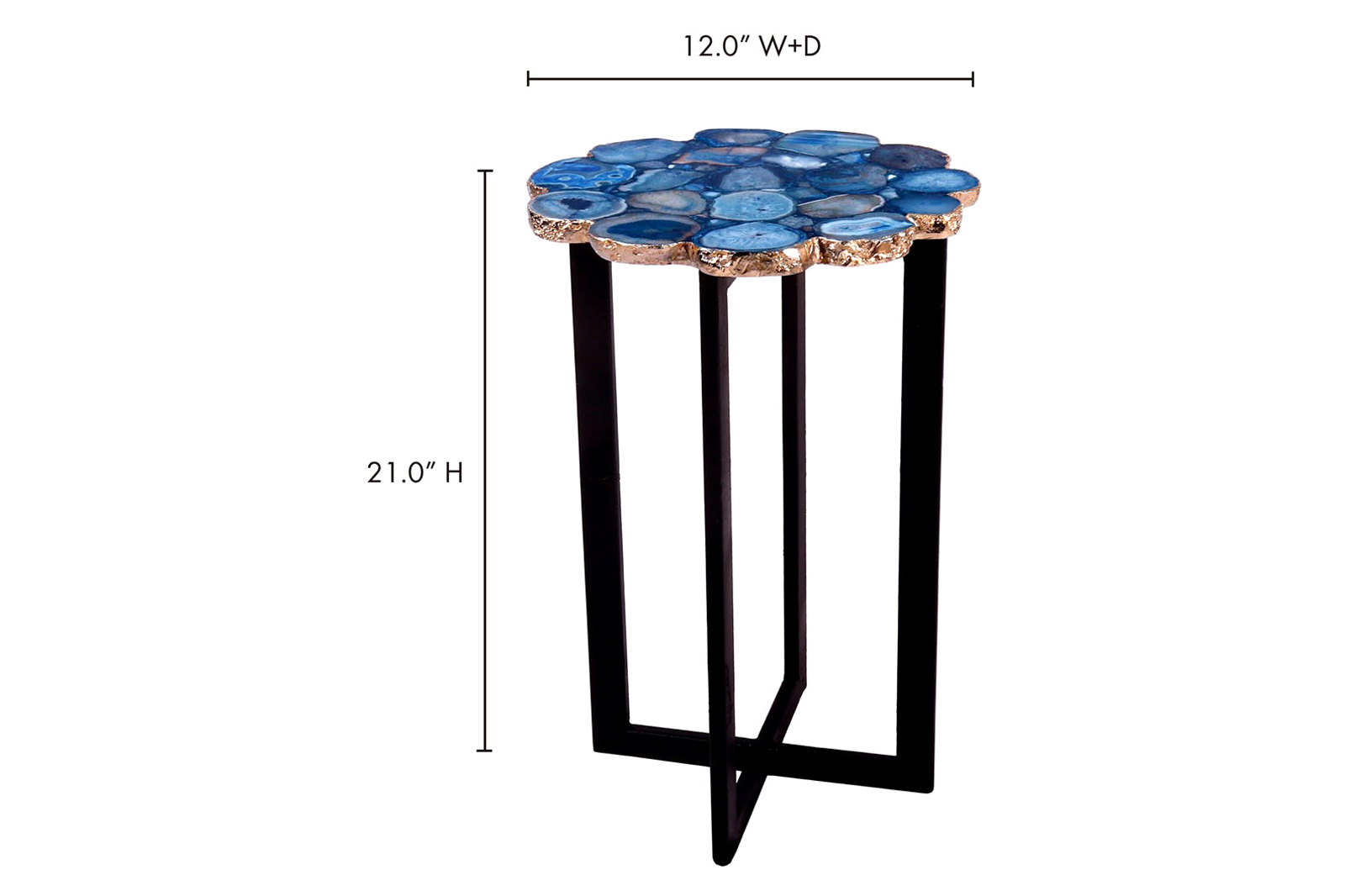 Moe's - Azul Agate Accent Table in Blue