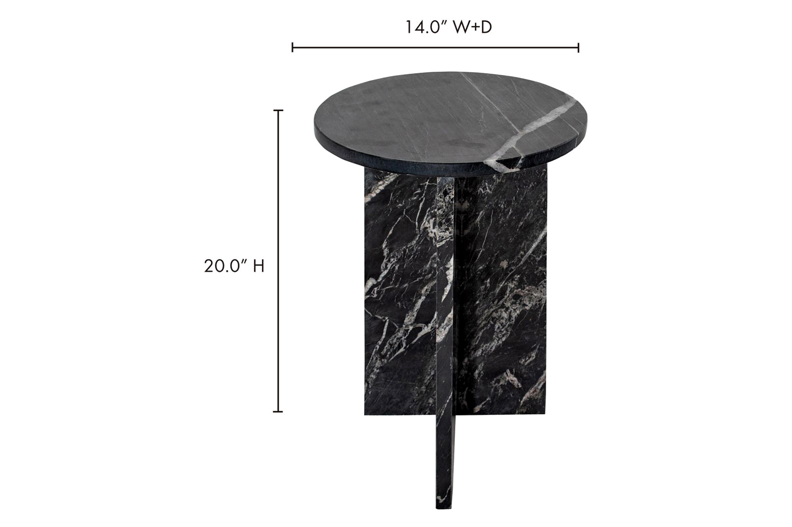 Moe's Grace Accent Table - Black Marble