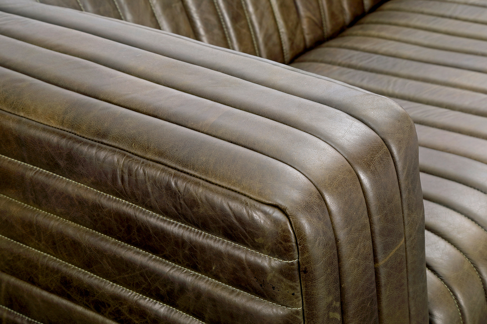 Moe's Castle Sofa - Charred Olive