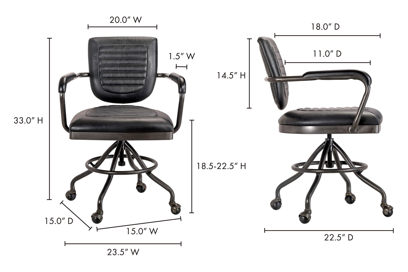 Moe's Foster Desk Chair - Black