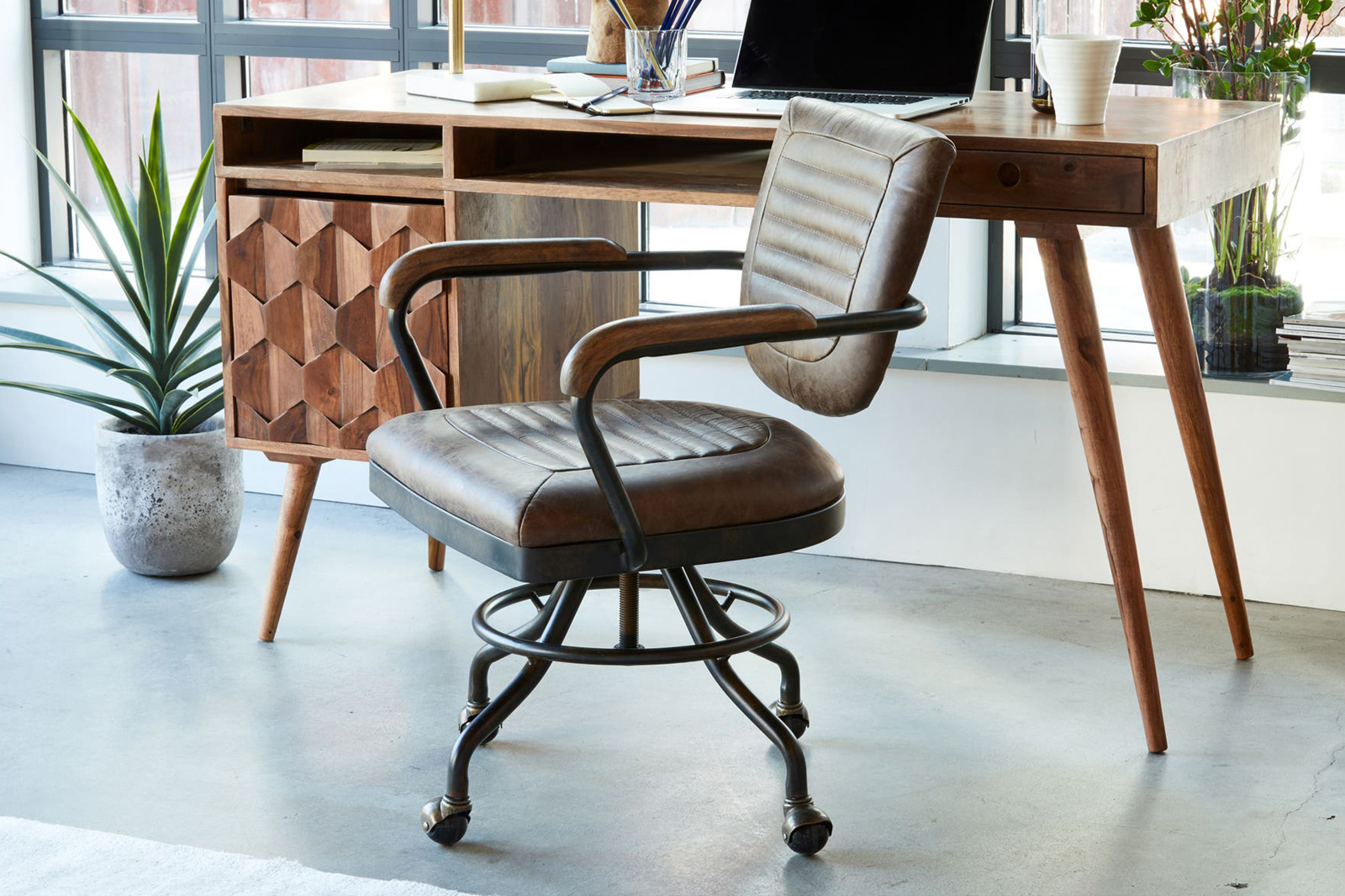 Moe's Foster Desk Chair - Light Brown