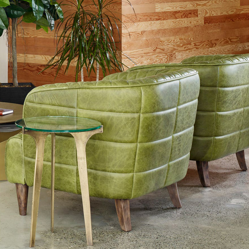 Moe's Magdelan Tufted Leather Armchair - Dark Green
