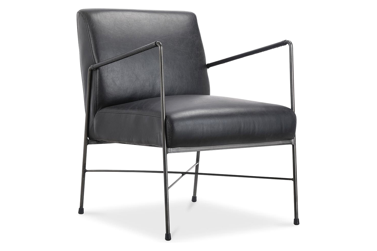 Moe's Dagwood Leather Armchair - Black