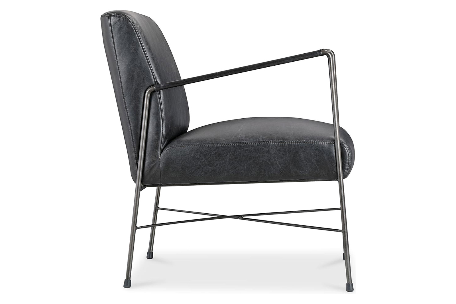 Moe's Dagwood Leather Armchair - Black