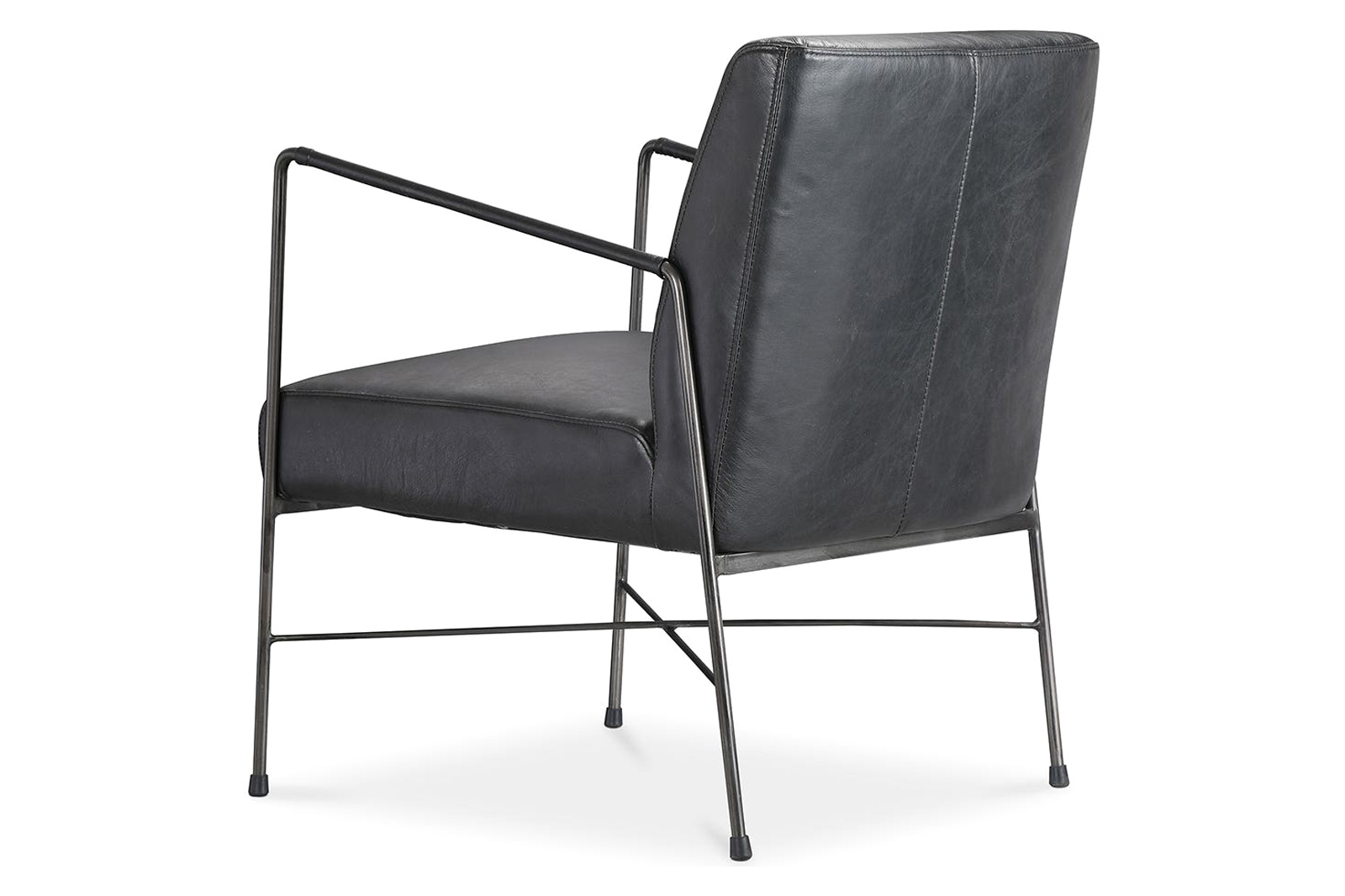 Moe's Dagwood Leather Armchair - Black