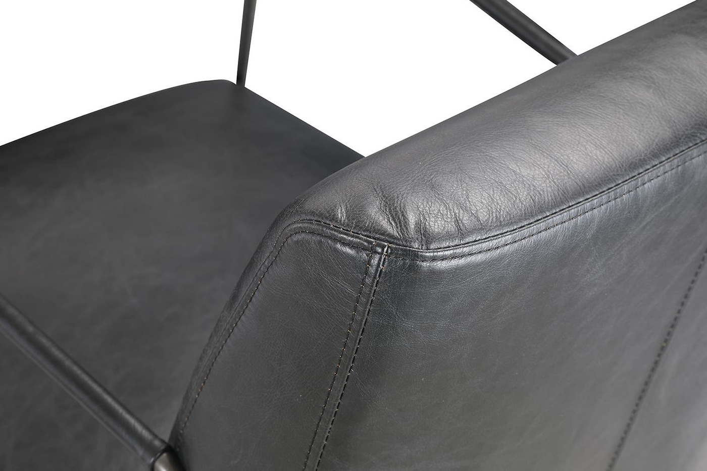 Moe's Dagwood Leather Armchair - Black