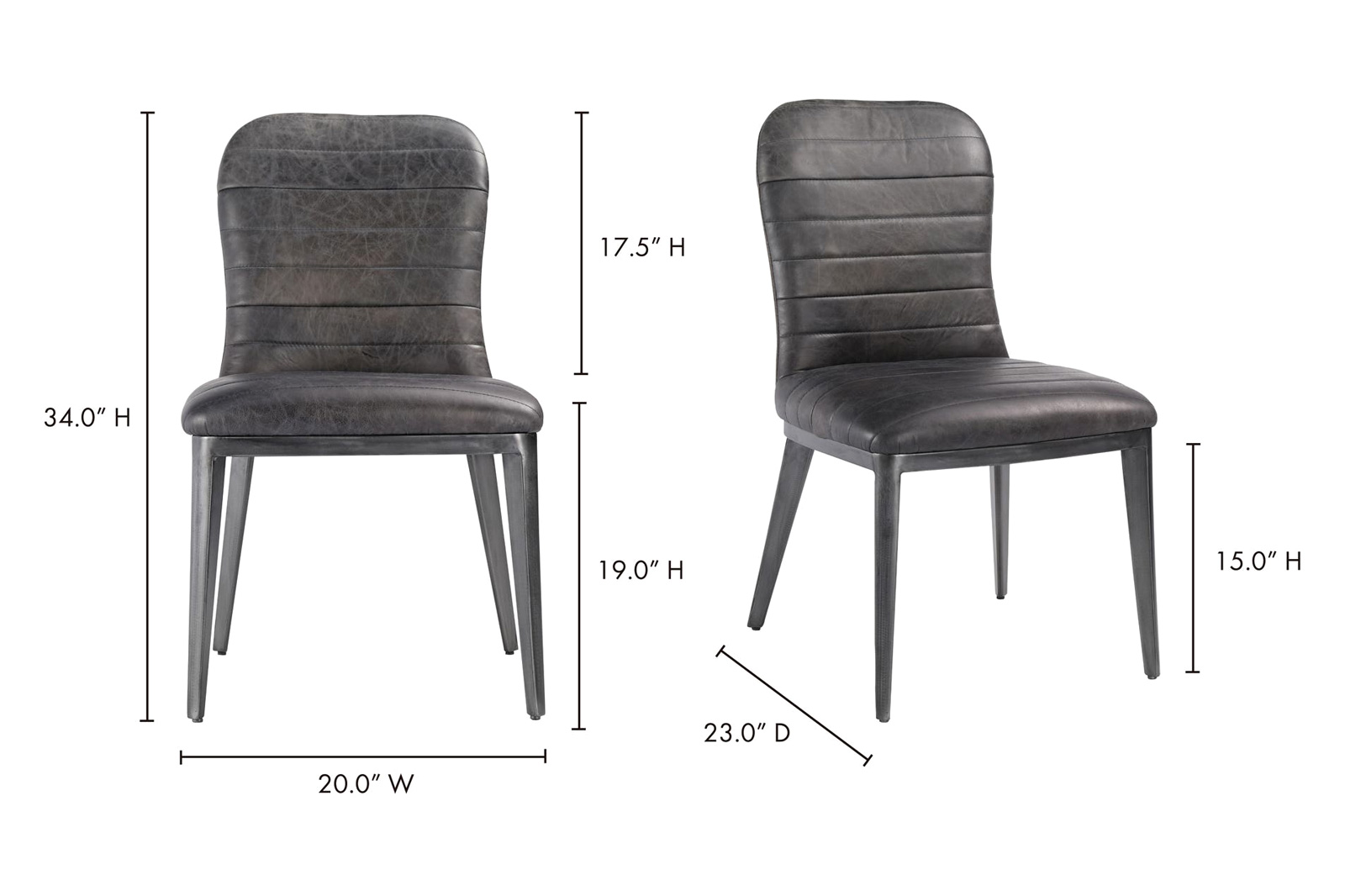 Moe's Shelton Dining Chair Set of 2 - Black