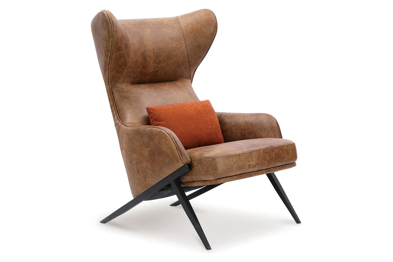 Moe's - Amos Leather Accent Chair in Brown