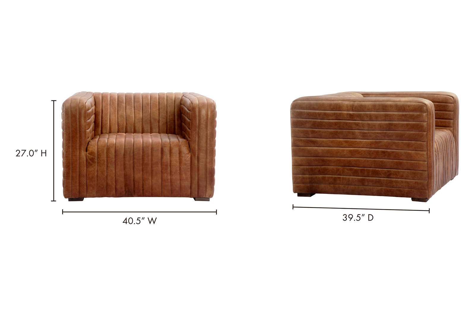 Moe's Castle Chair - Open Road Brown