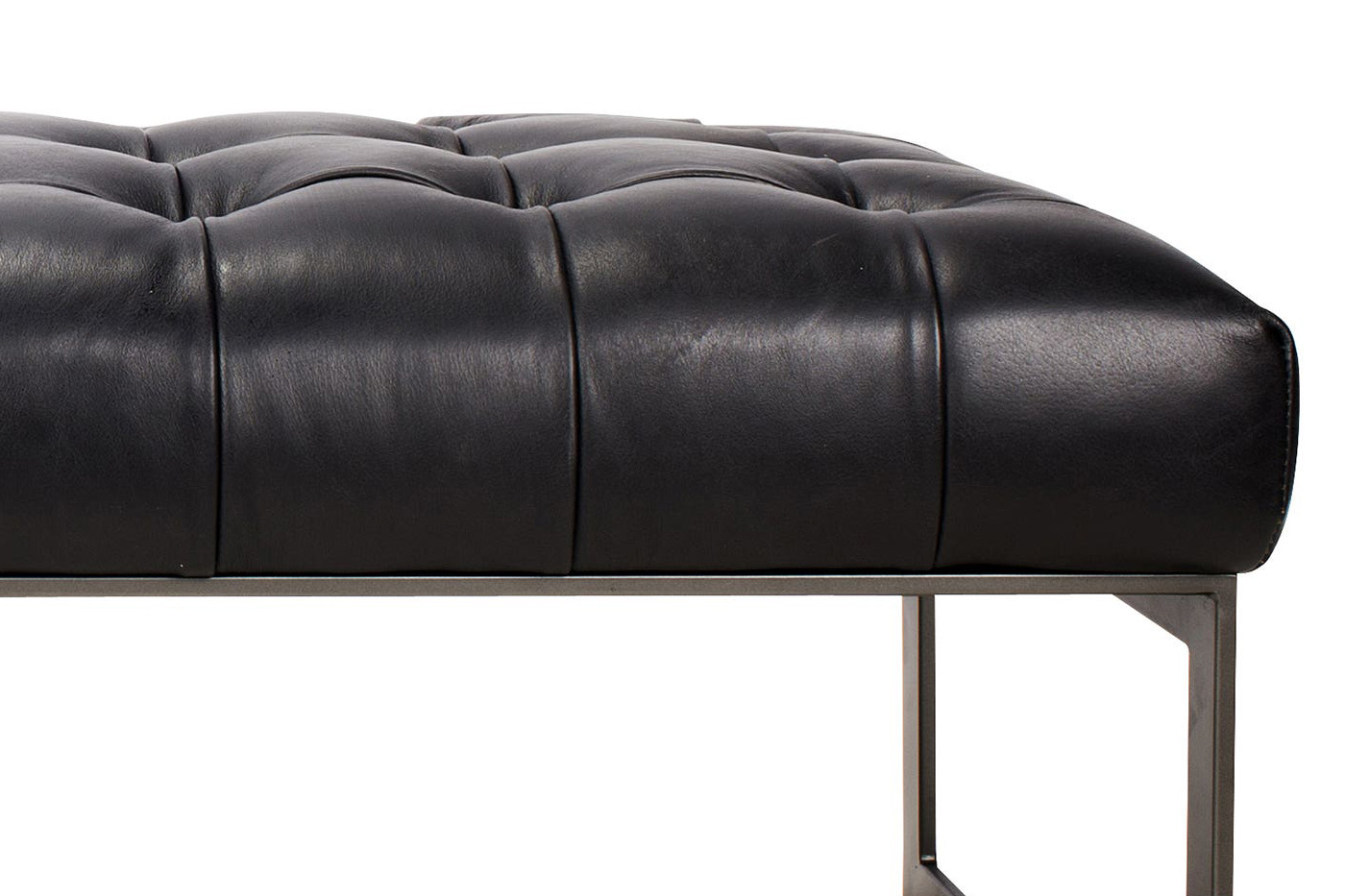 Moe's Wyatt Leather Bench - Black