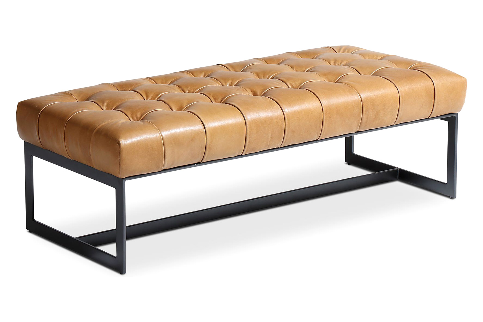 Moe's Wyatt Leather Bench - Tan