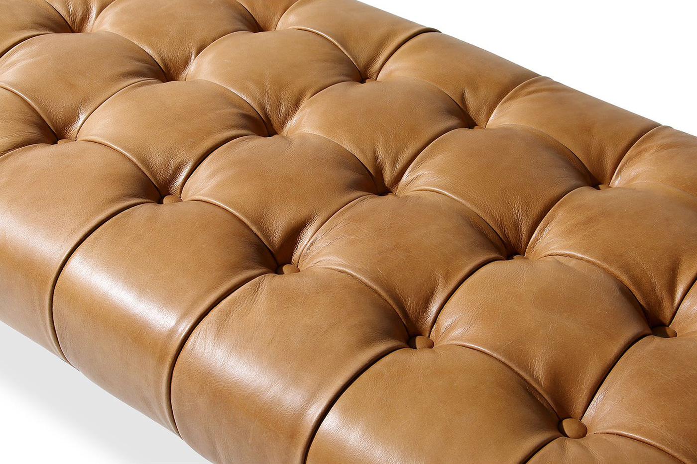 Moe's Wyatt Leather Bench - Tan