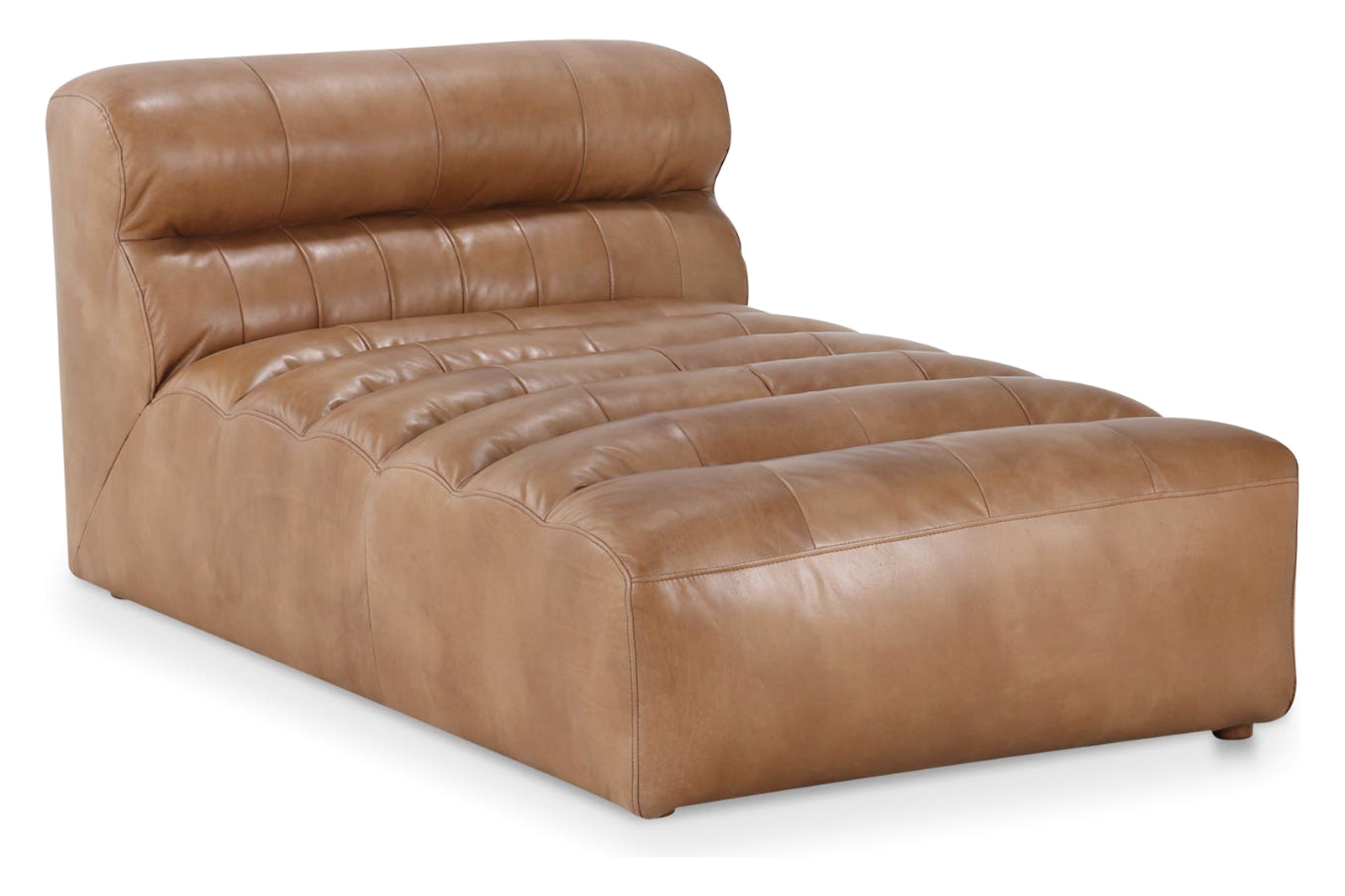 Moe's Ramsay Leather Chaise - Tan