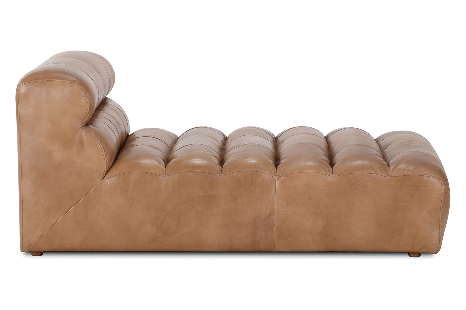 Moe's Ramsay Leather Chaise - Tan