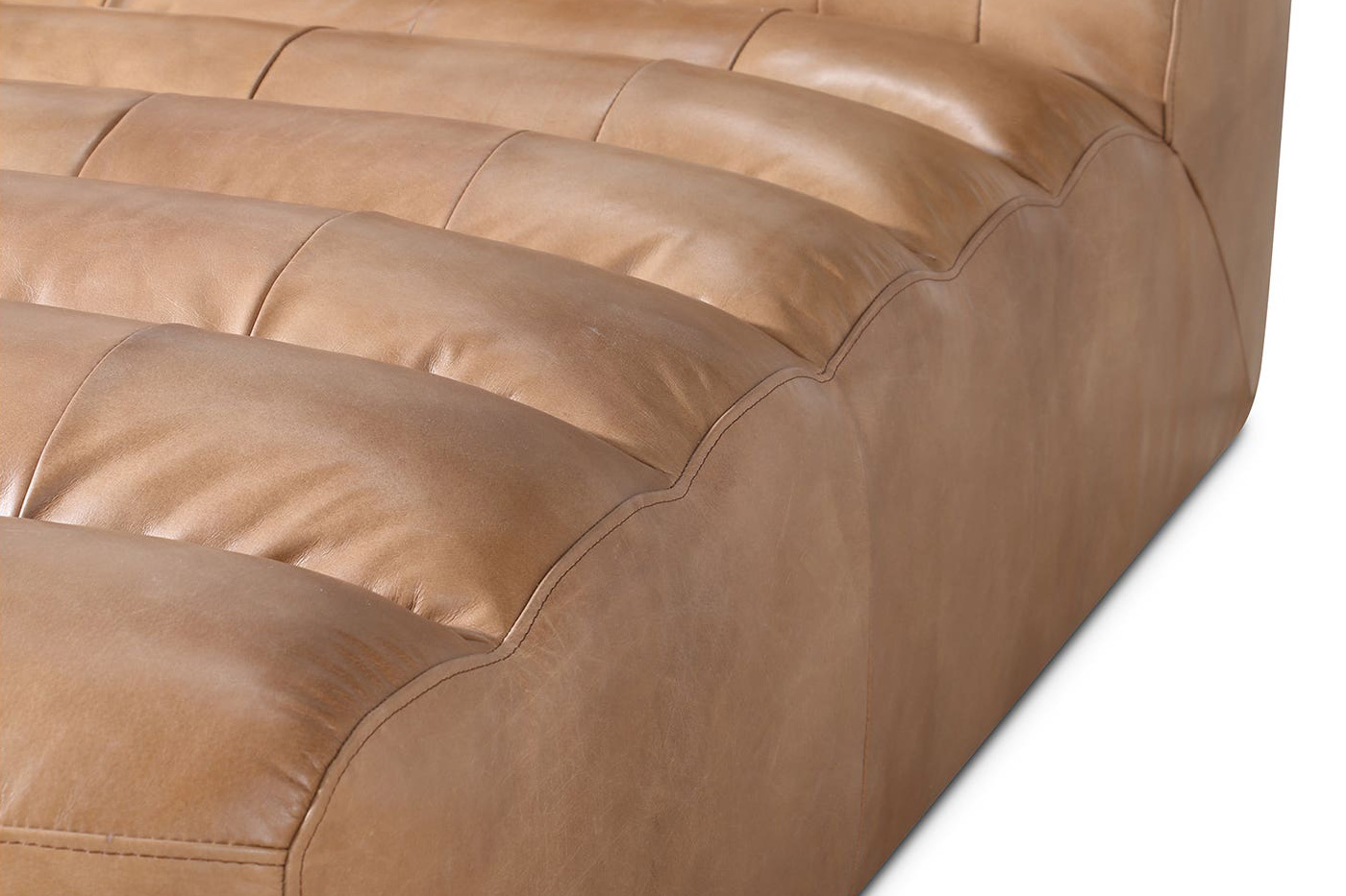 Moe's Ramsay Leather Chaise - Tan