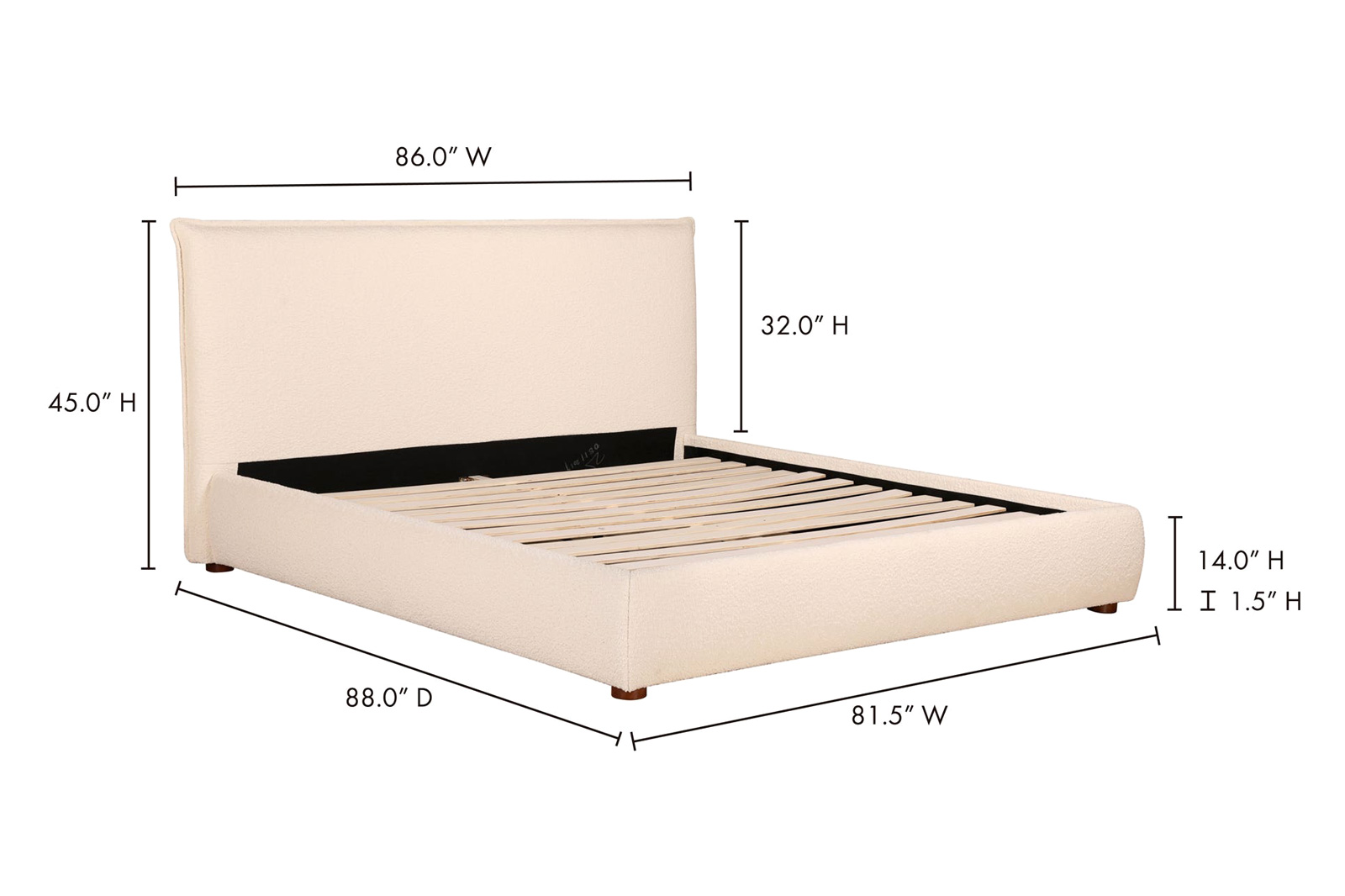 Moe's Recharge Bed - White, King