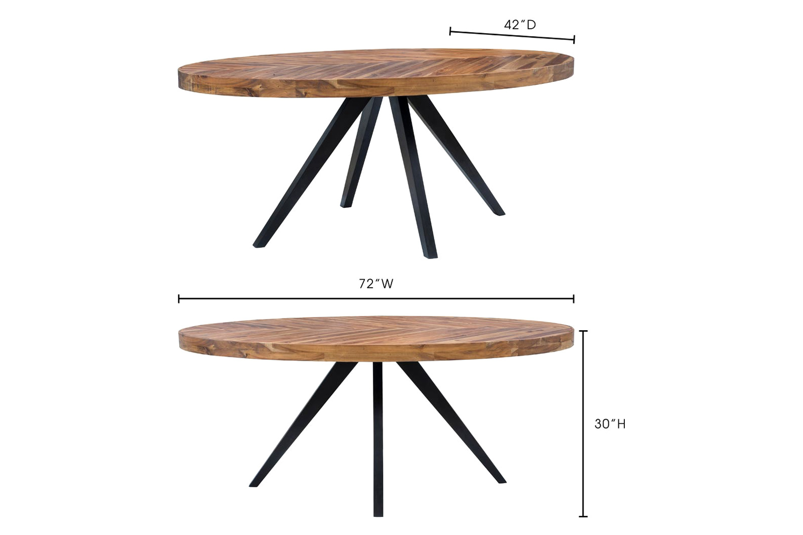 Moe's Parq Oval Dining Table - Cappuccino