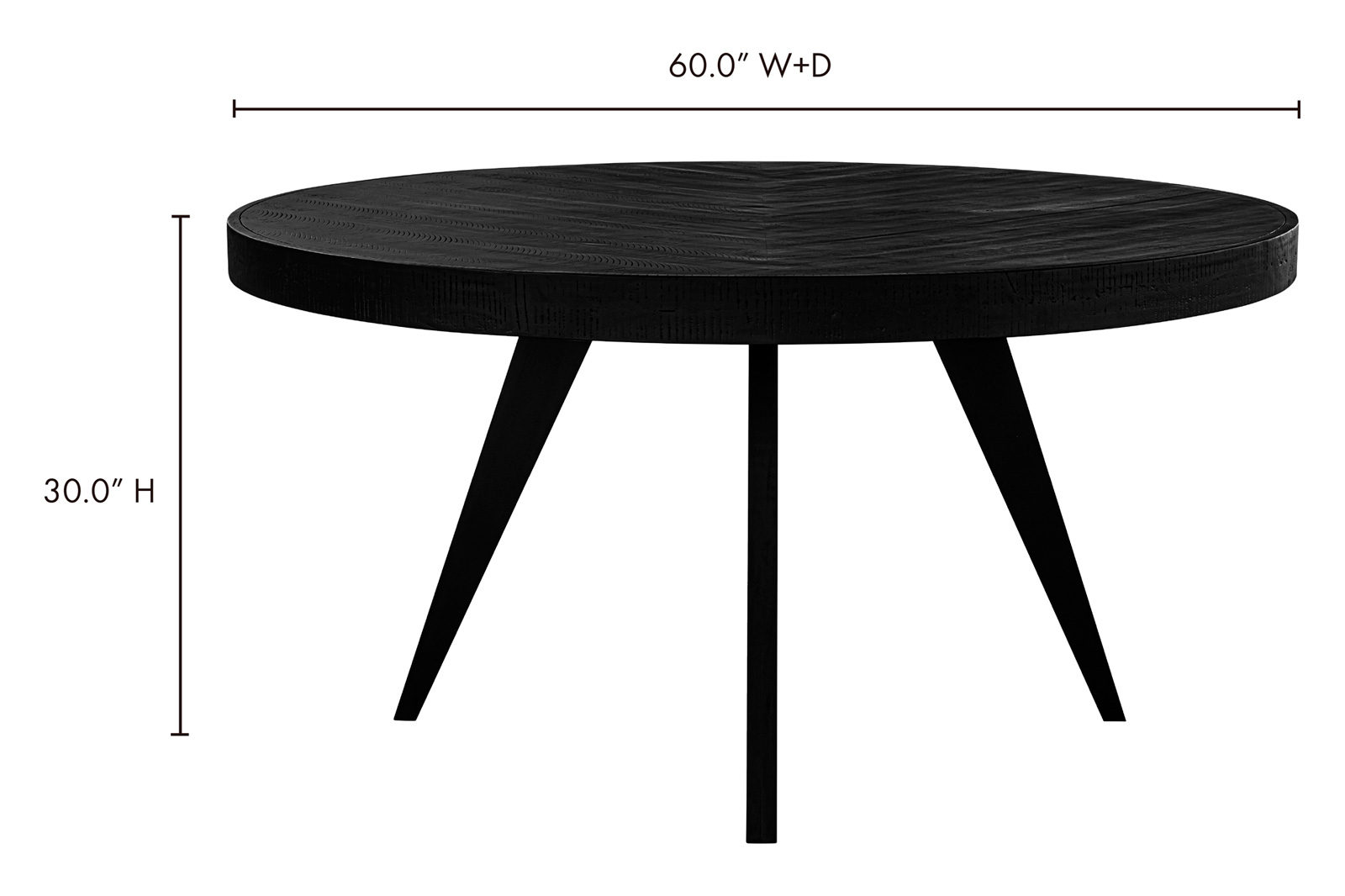 Moe's Parq Round Dining Table - Black, 60"