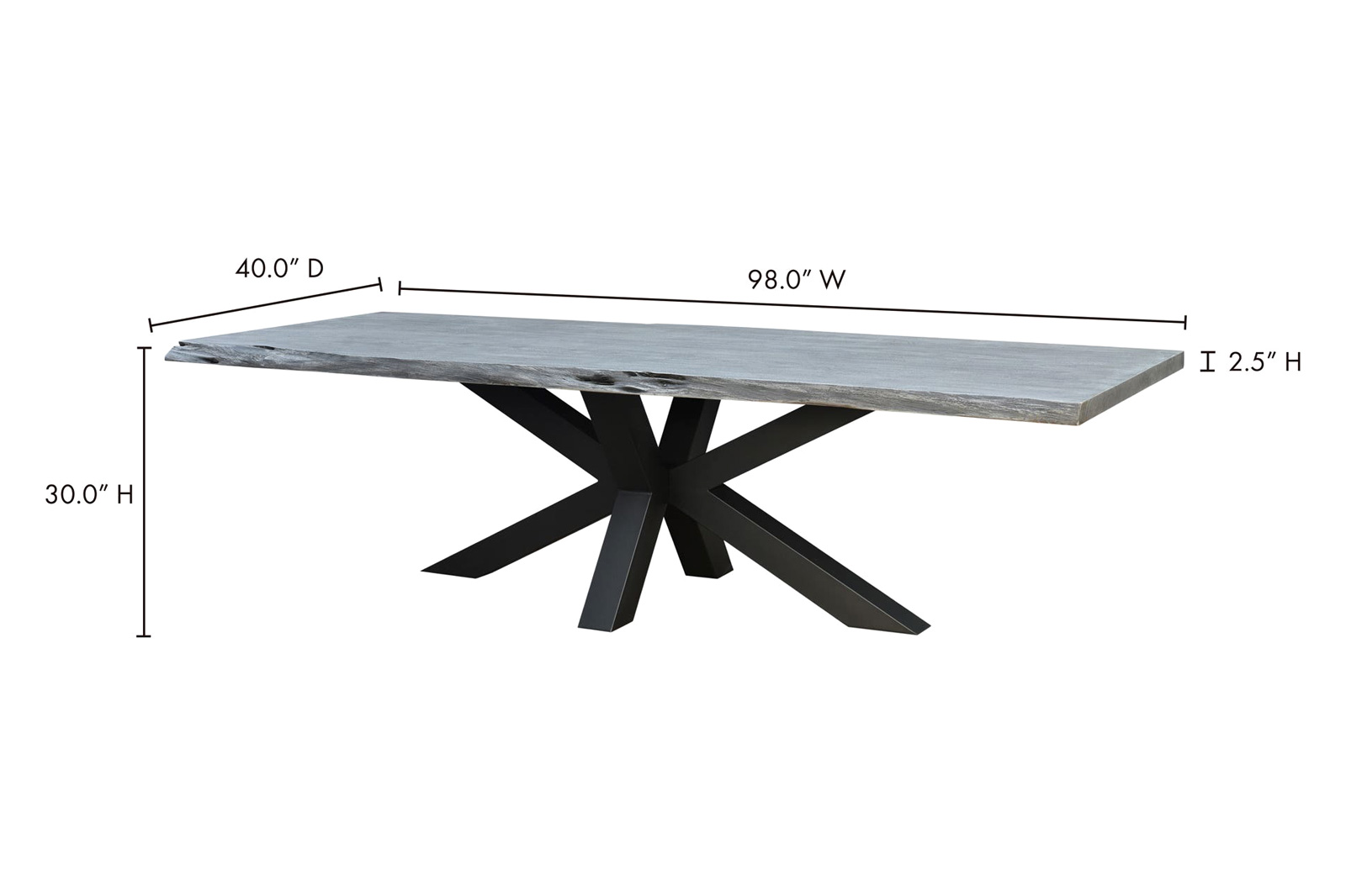Moe's Edge Dining Table - Light Gray, Large