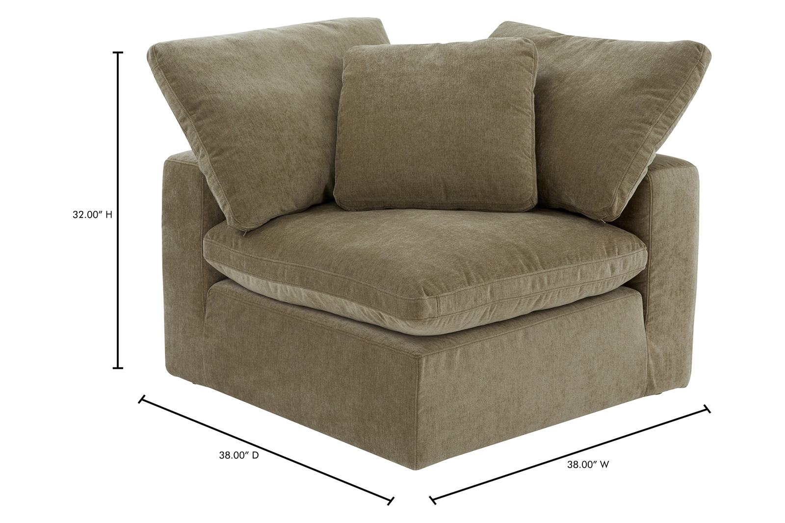 Moe's Terra Corner Chair - Desert Sage