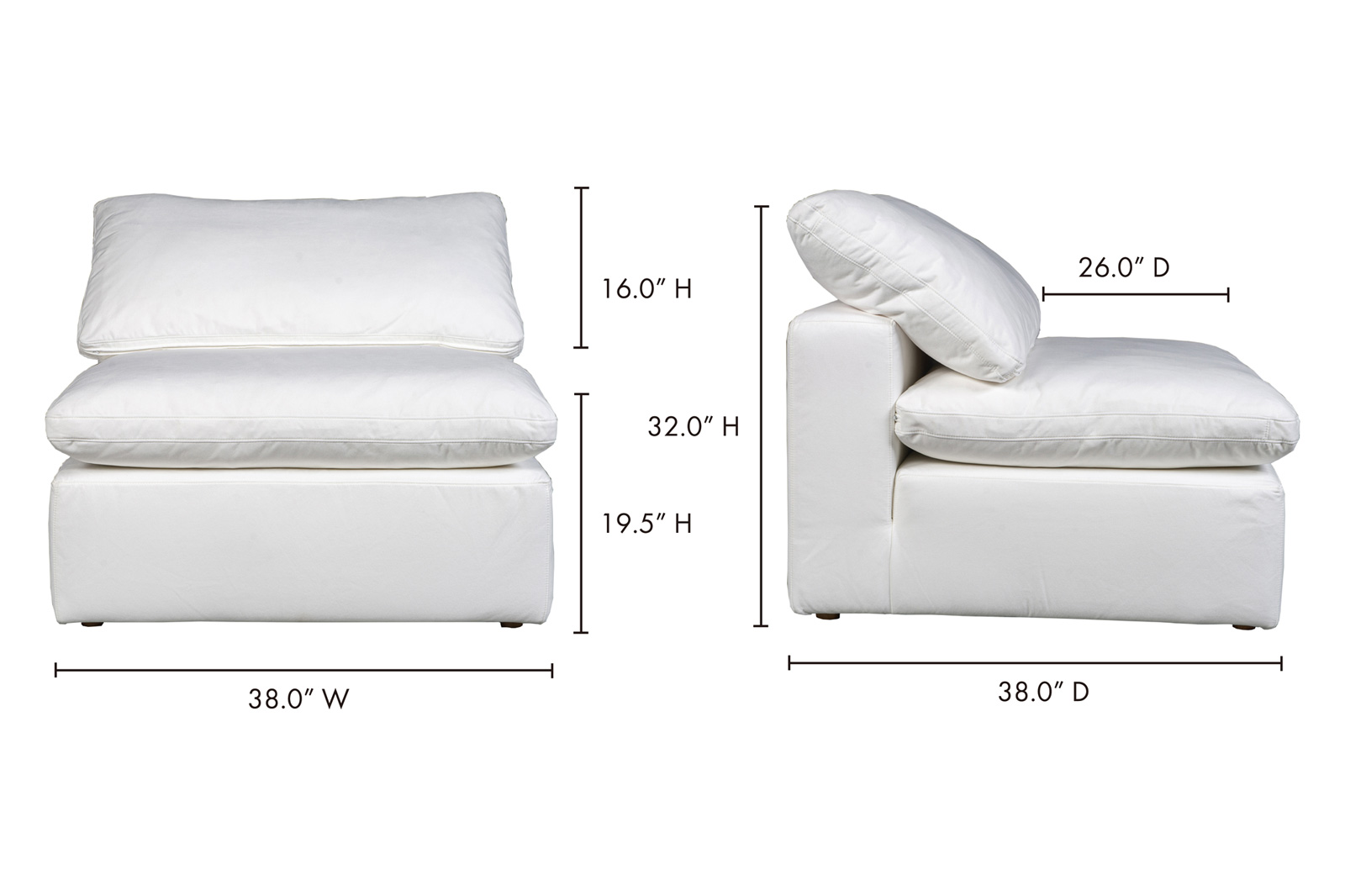 Moe's Terra Condo Chair - Cream White