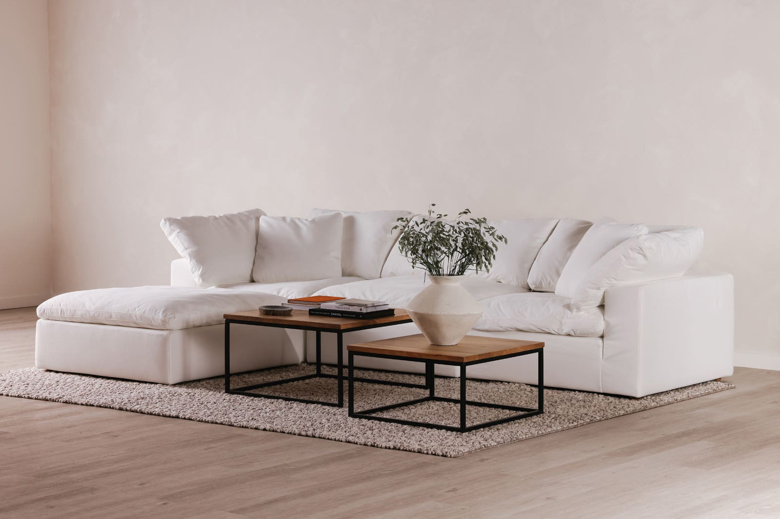 Moe's Terra Condo Ottoman - Cream White