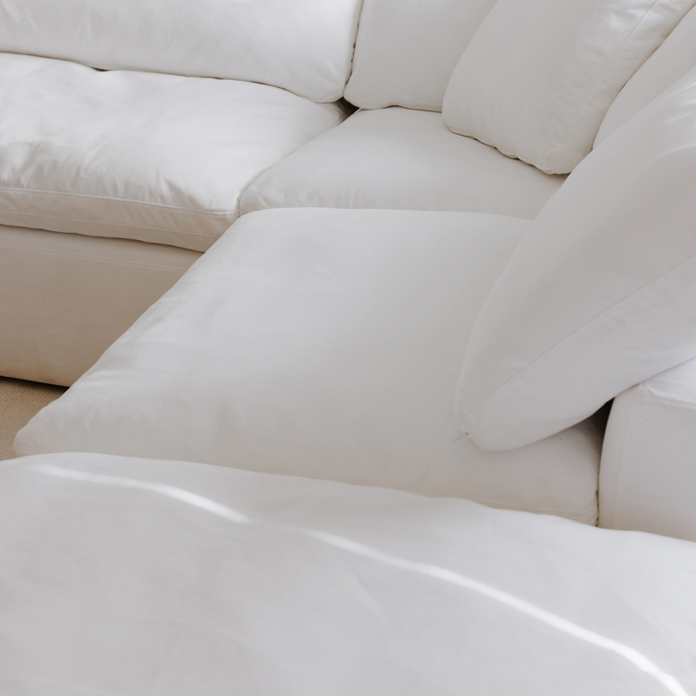 Moe's Terra Condo Ottoman - Cream White