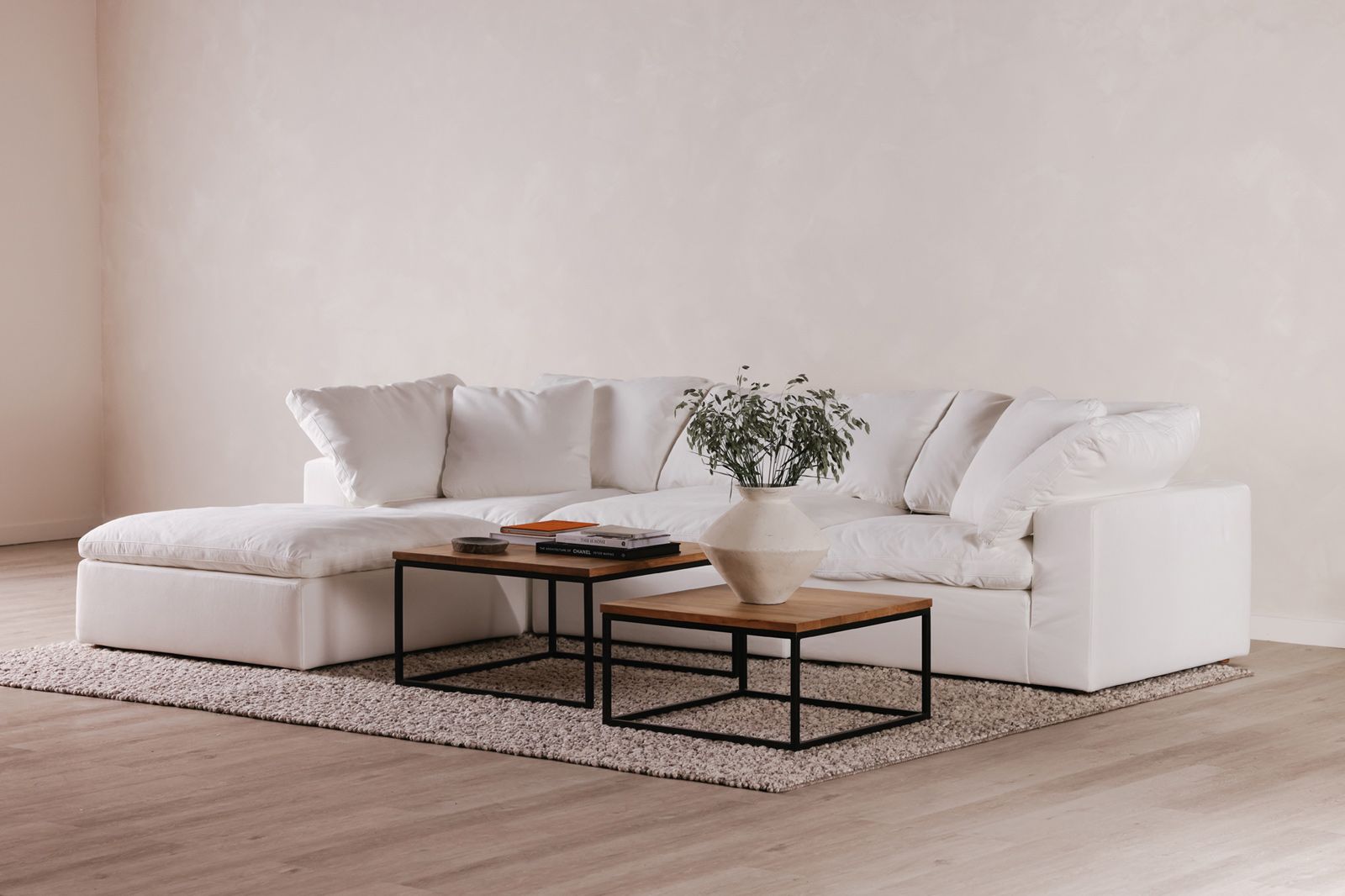 Moe's Terra Condo Ottoman - Cream White